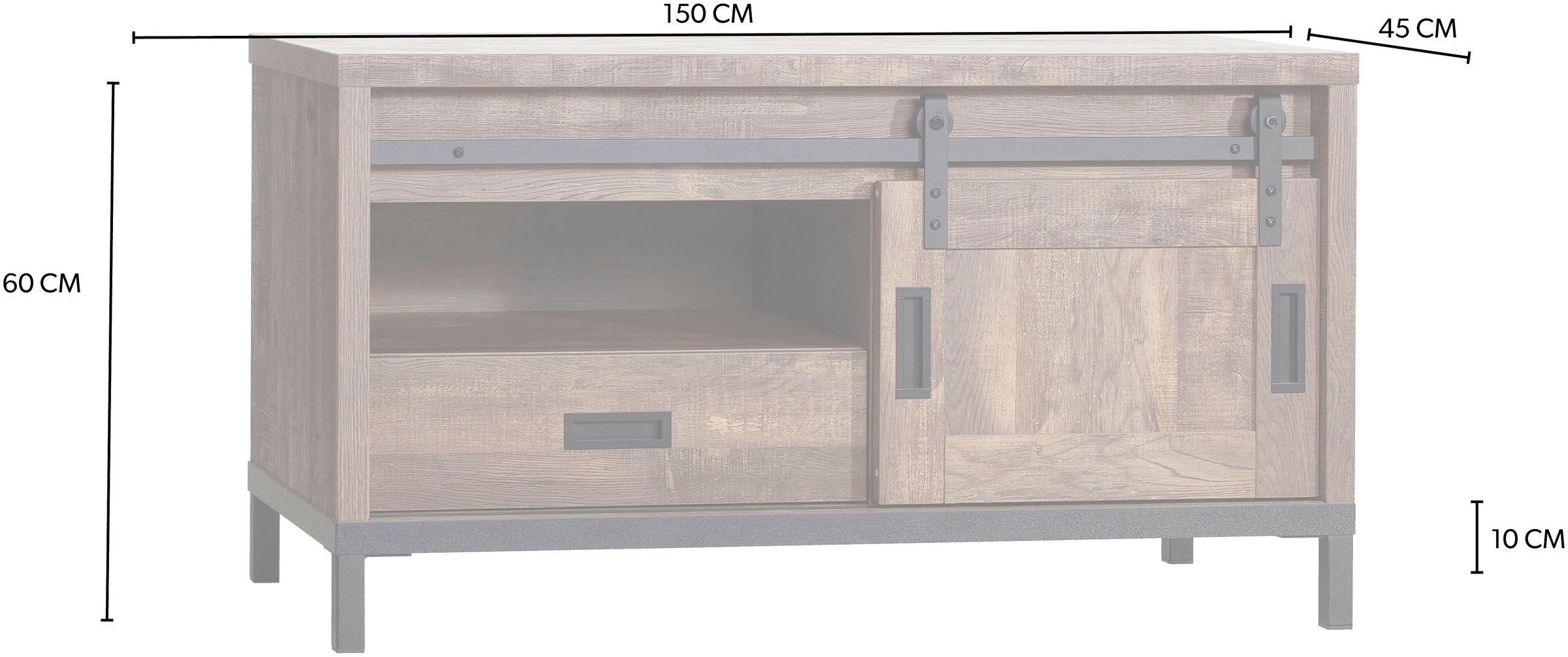 OMG Design TV-Schrank »Stanley Lowboard« mit Schiebetür, Breite 120 cm, in zwei Breiten