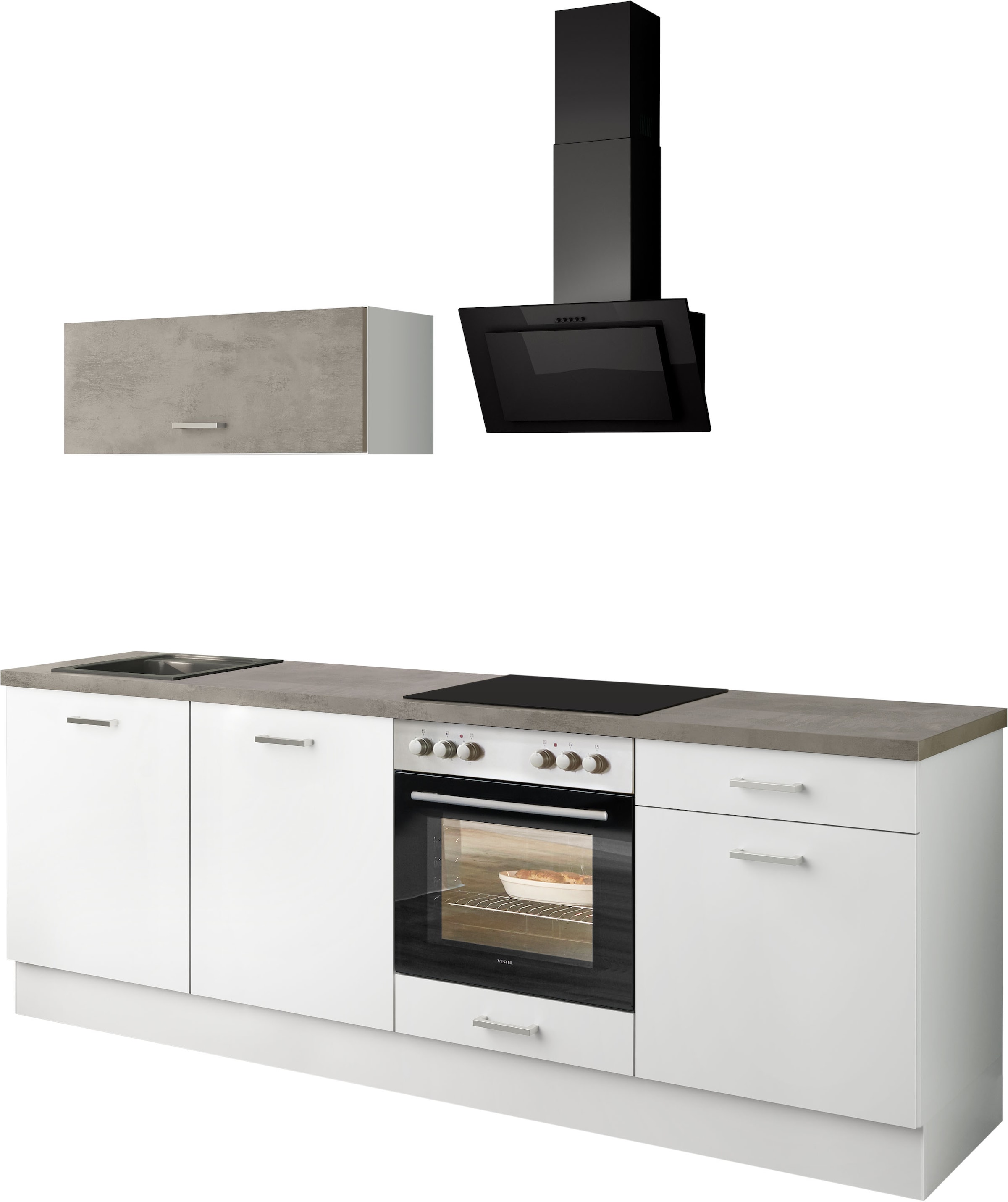 IMPULS KÜCHEN Küchenzeile »Lissabon, Ausrichtung wählbar, Schubkästen mit Soft-Close« Set,  vormontiert, in verschiedenen Farben erhältlich, Breite 240 cm