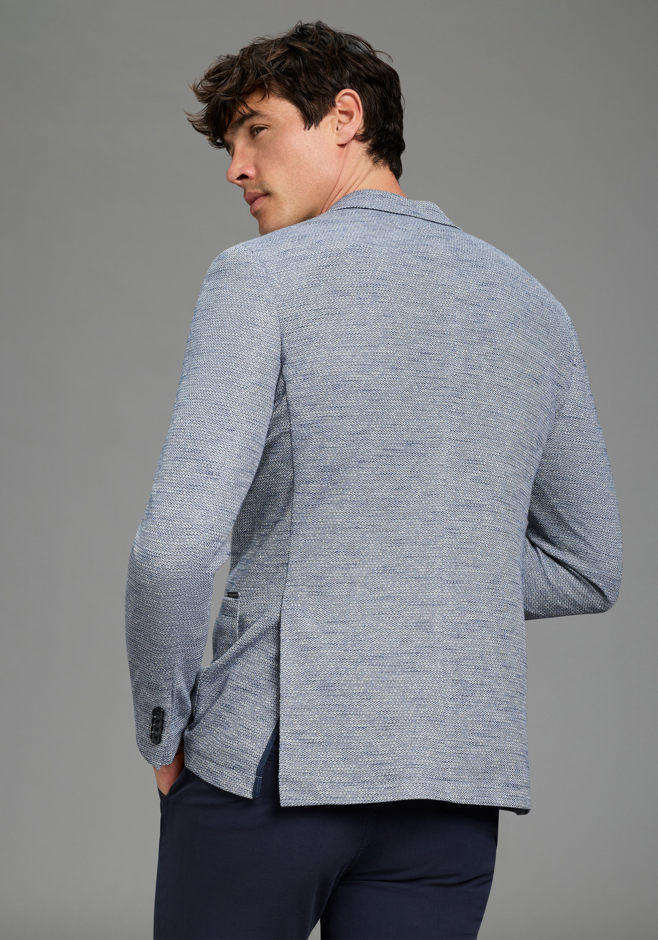 Bruno Banani Sakko mit Reverskragen, melierte Optik, Slim Fit Passform