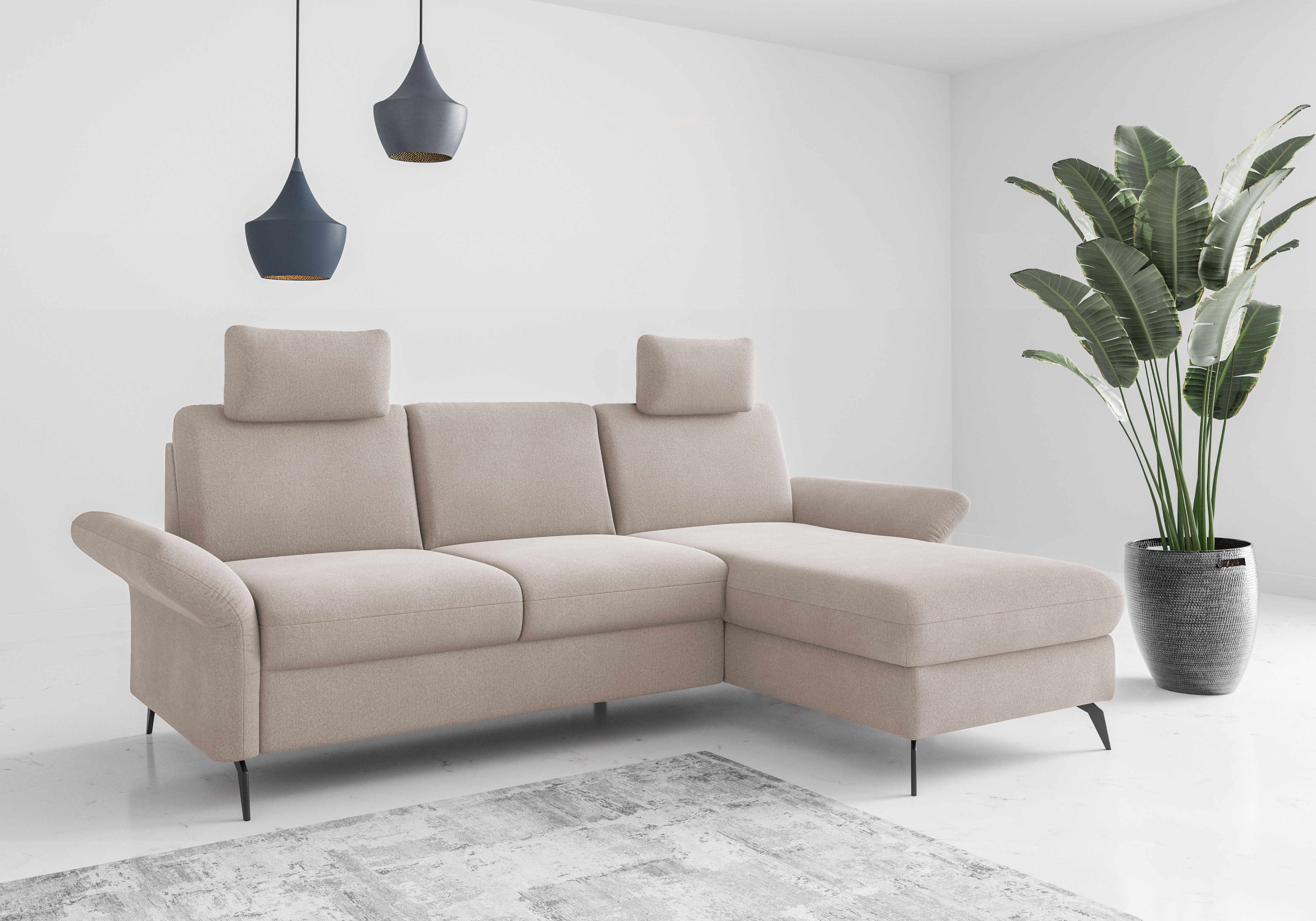 OTTO home Ecksofa "Rochelle" wahlweise mit Schlaffunktion, Bettkasten und Armteilverstellung