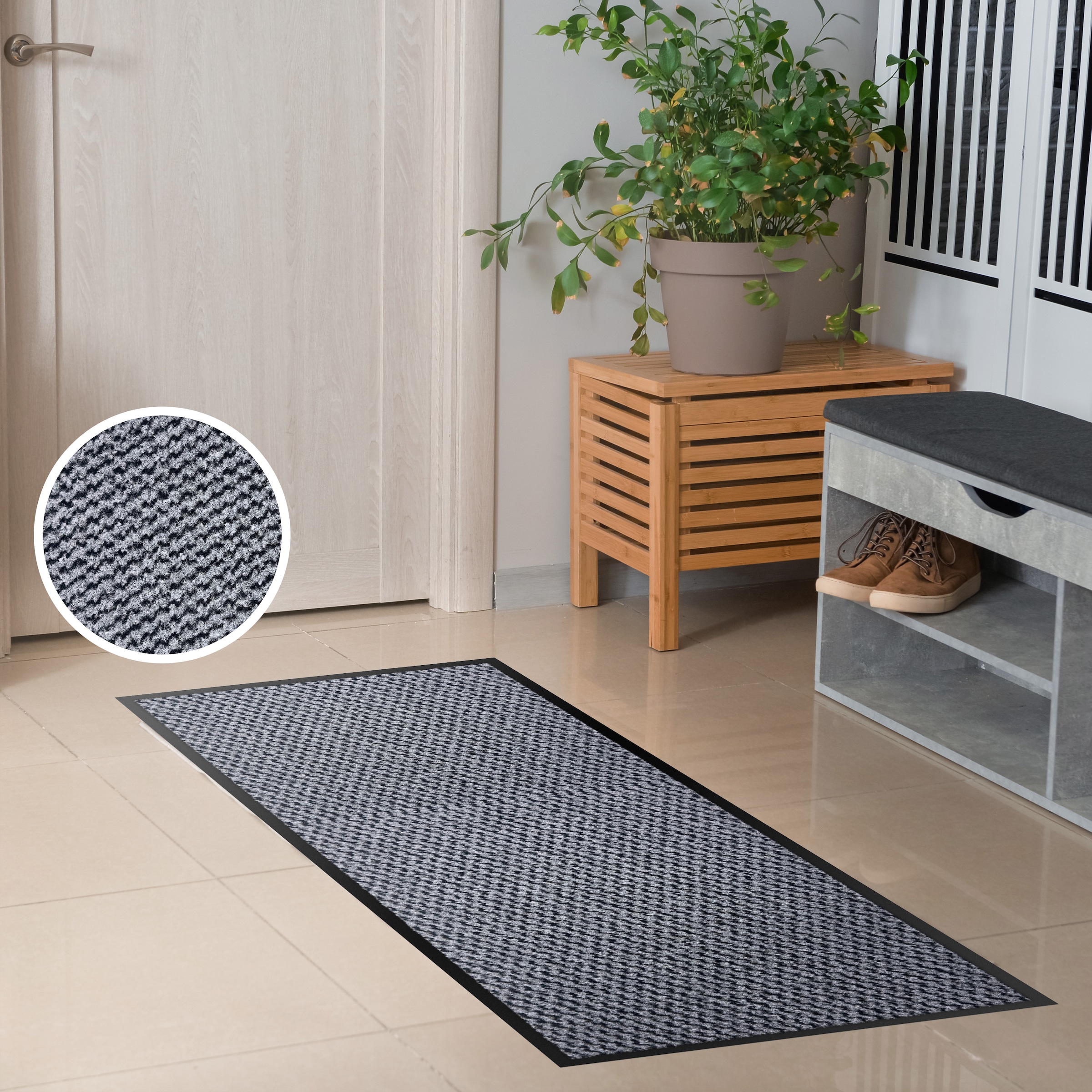 OTTO home Fußmatte "Tarron, Schmutzfangmatte Indoor, für Hausflur und Eingangsbereiche" rechteckig 5 mm Höhe Eingangsmatte, rutschfeste Unterseite, meliert
