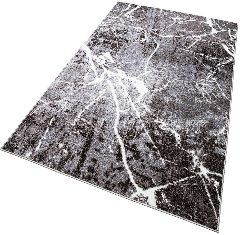 OTTO home Teppich »Manrik« rechteckig 9 mm Höhe mit besonders weichem Flor, Kurzflor, modernes Marmor-Design