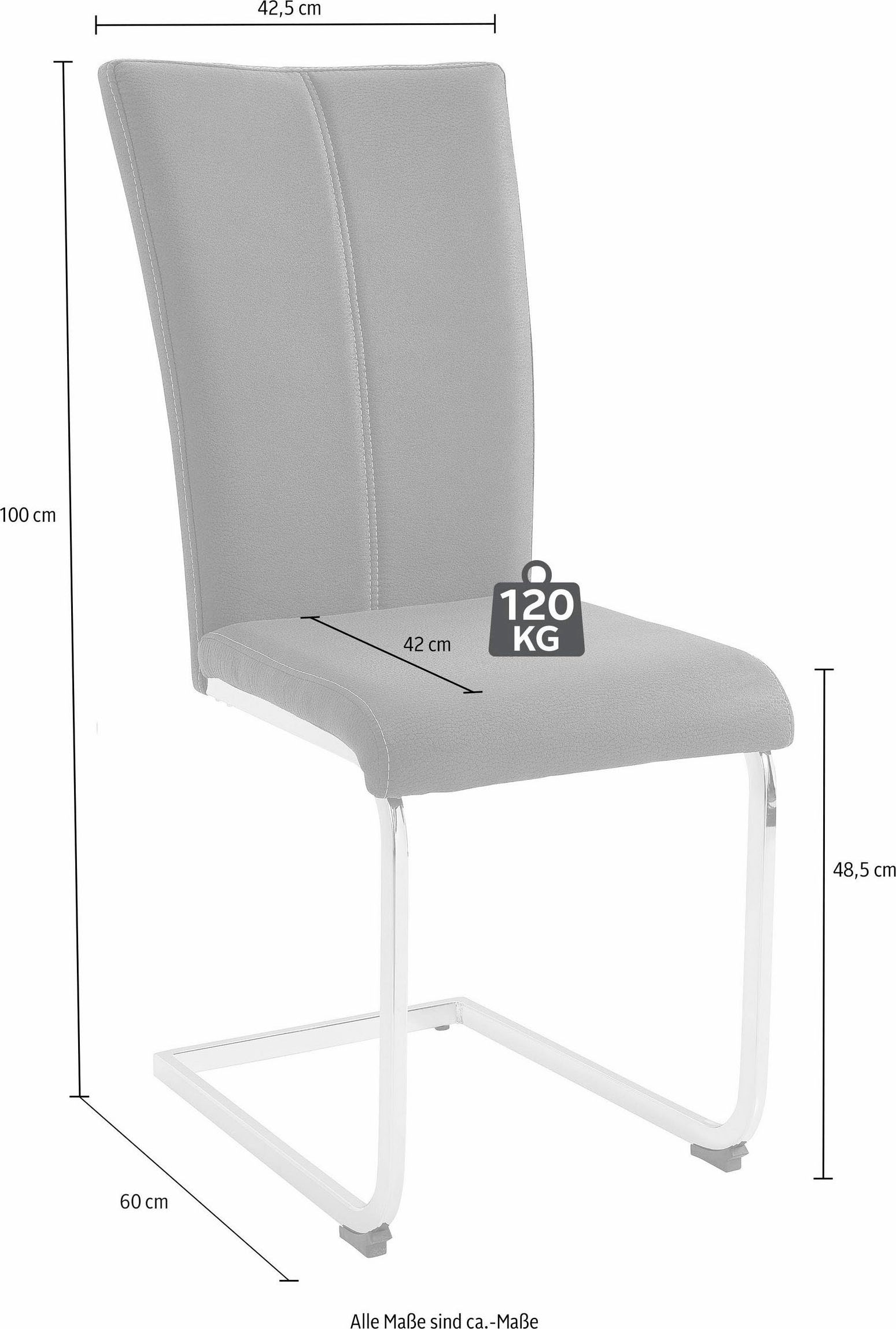 Home affaire Freischwinger »Nils«, (Set), 2 St., Strukturstoff-Struktur grob, Stuhl belastbar bis 120 Kg, Gestell Metall im Chrom-Look oder Schwarz