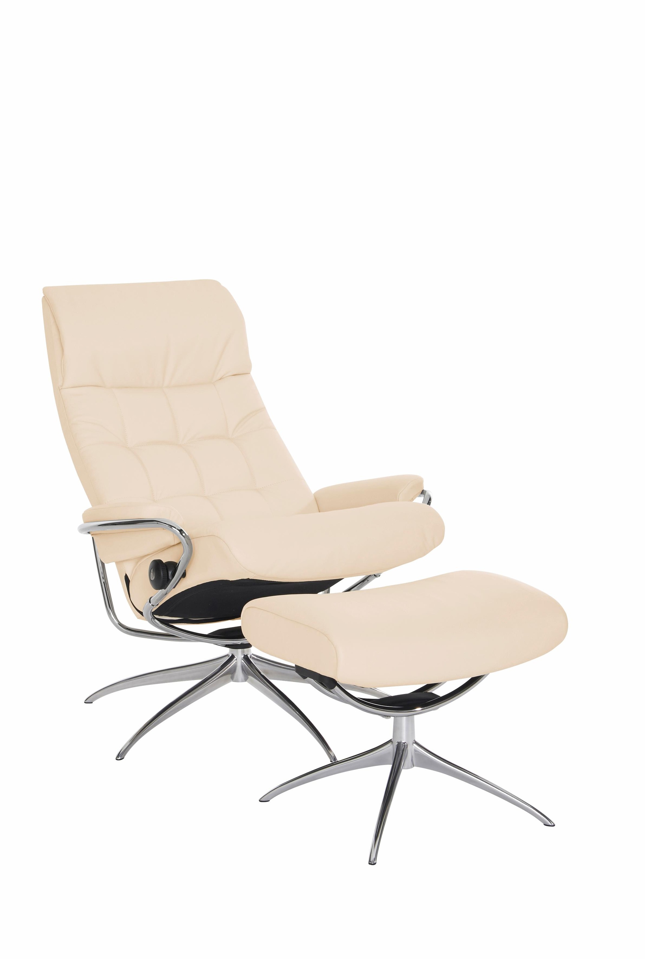 Stressless® Relaxsessel »London« Set, Relaxsessel mit Hocker,  mit Hocker, High Back, mit Star Base, Gestell Chrom