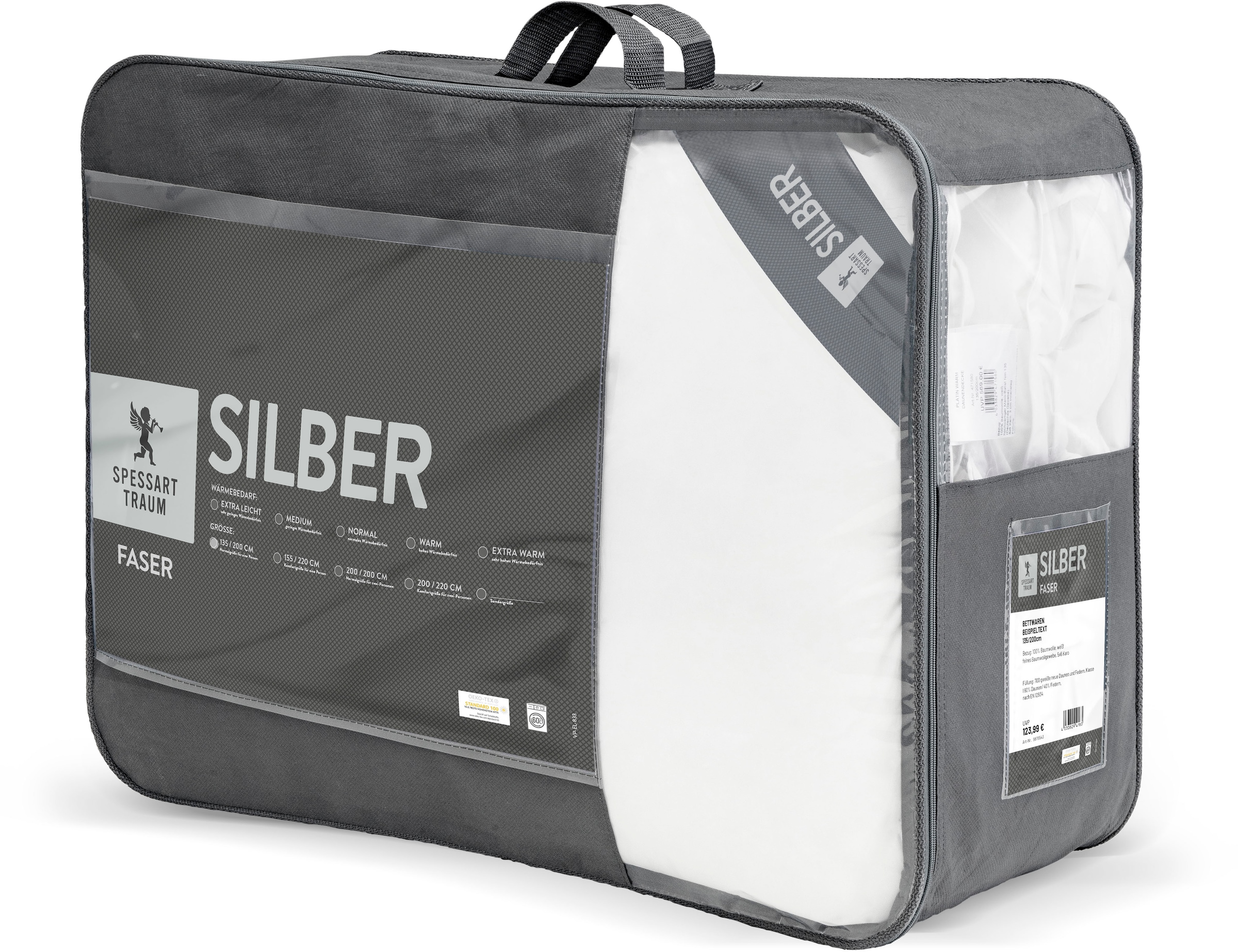 SPESSARTTRAUM Baumwollbettdecke »Silber«, extrawarm, (1 St.), hergestellt in Deutschland, allergikerfreundlich