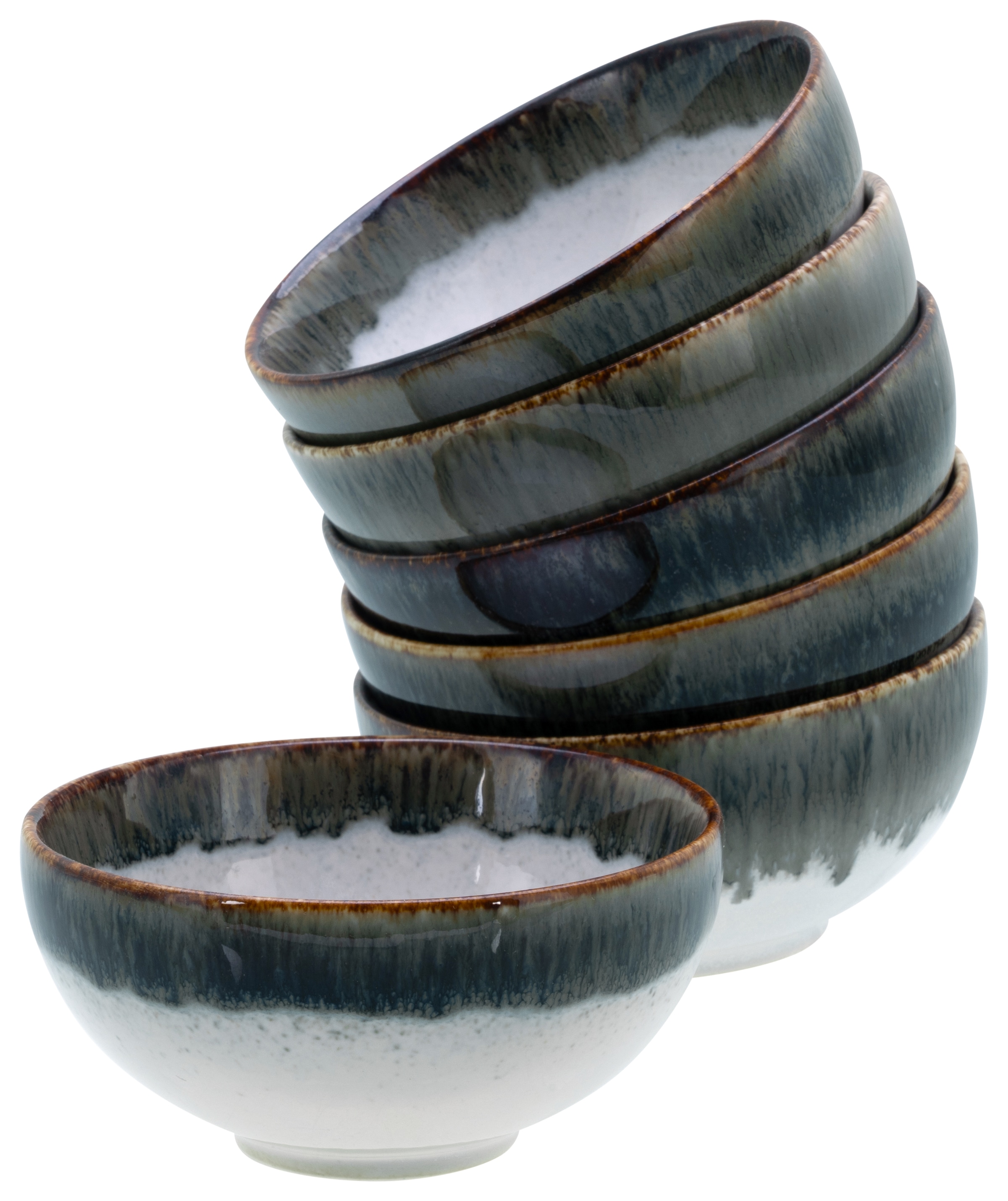 CreaTable Dipschale »Cascade, Schale 6-tlg« 6 Stk. aus Steinzeug Rekativglasur, Healthy Food