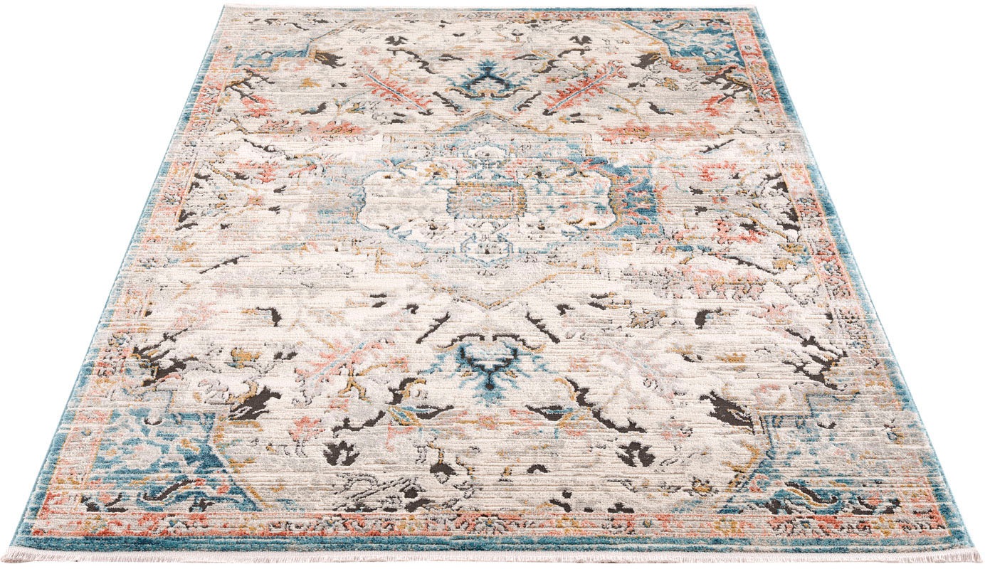 Carpet City Teppich »Novel 8627«, rechteckig, Vintage-Teppich mit Fransen,  Used-Look, Multicolor