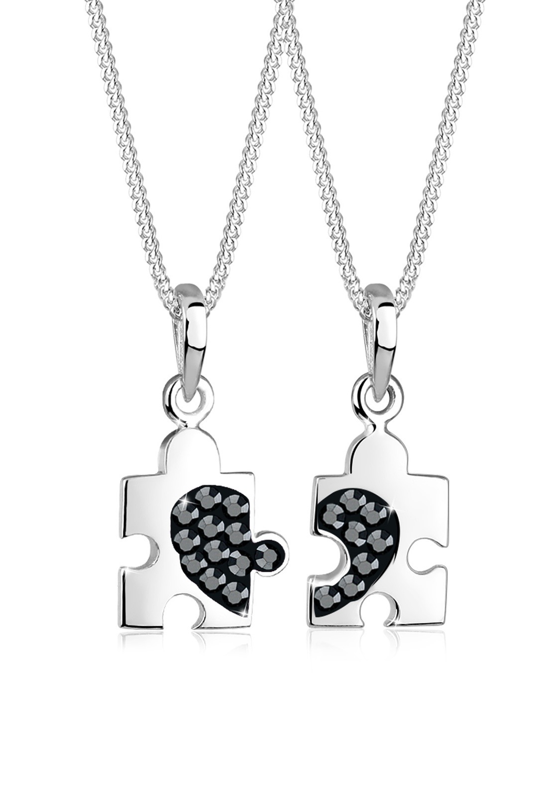 Elli Ketten-Set »Halskette Set Partnerkette Puzzle Kristalle 925 Silber«