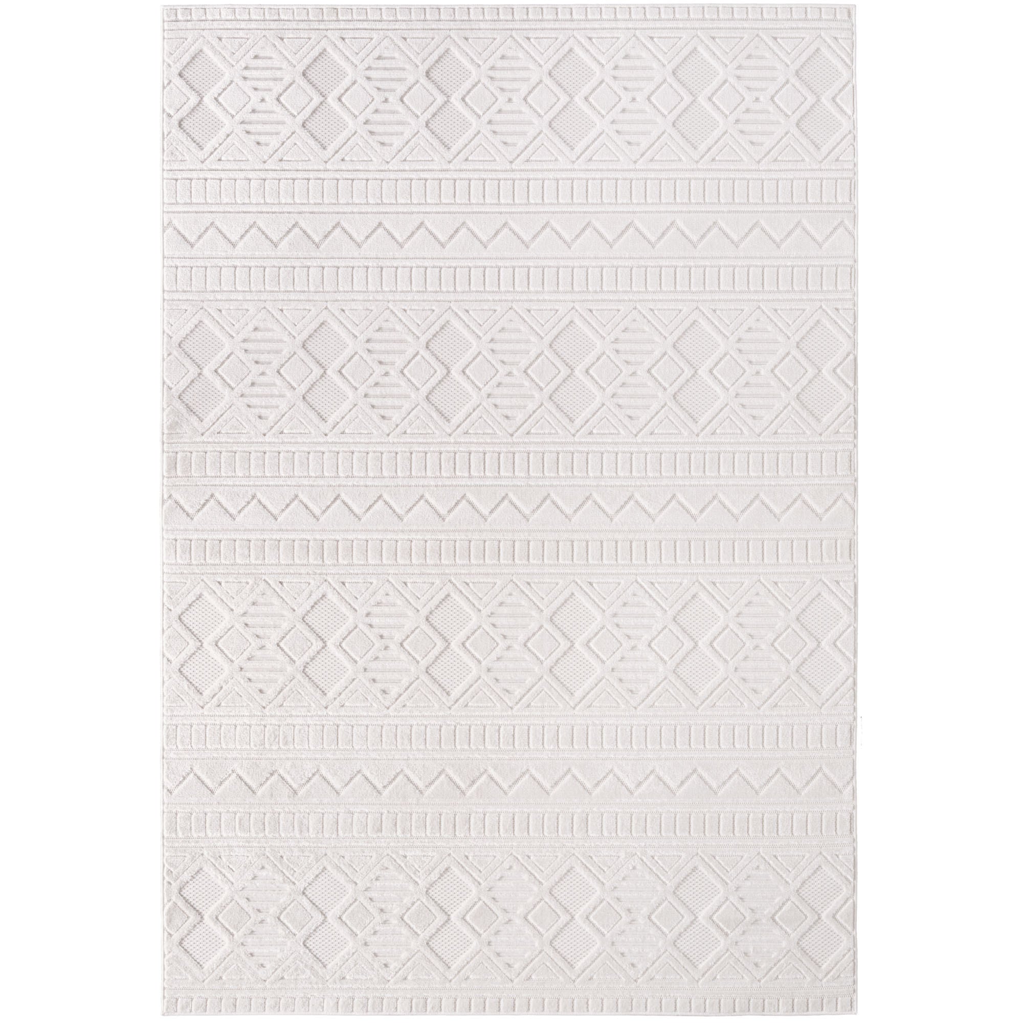 Ayyildiz Teppiche Teppich »DOHA 1652«, rechteckig, 4 mm Höhe, Läufer, 3D Hoch-Tief-Effekt, weicher Kurzflor, In- und Outdoor