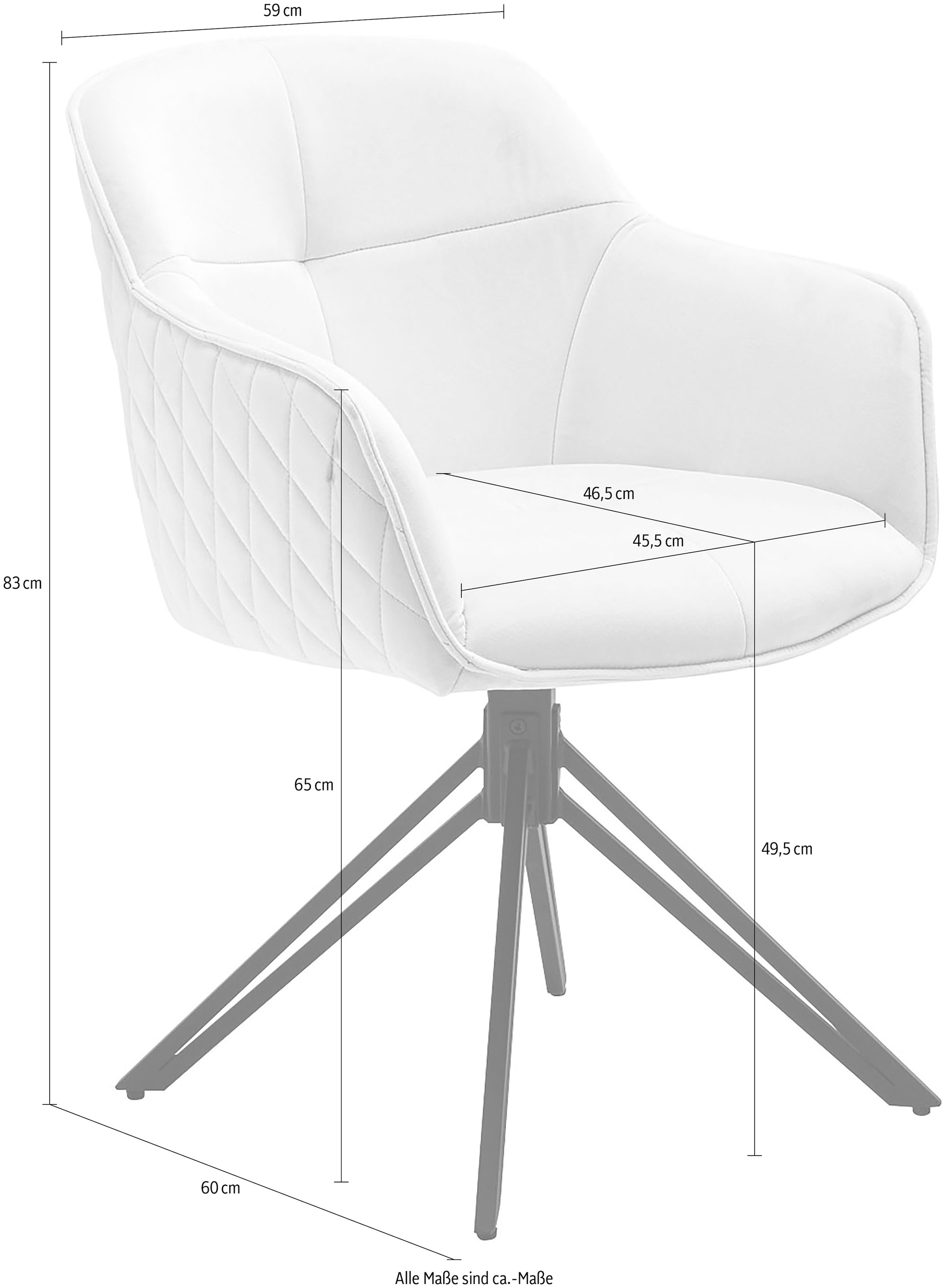bequem SalesFever bestellen mit Armlehnstuhl, 360° Samtoptik, Drehfunktion