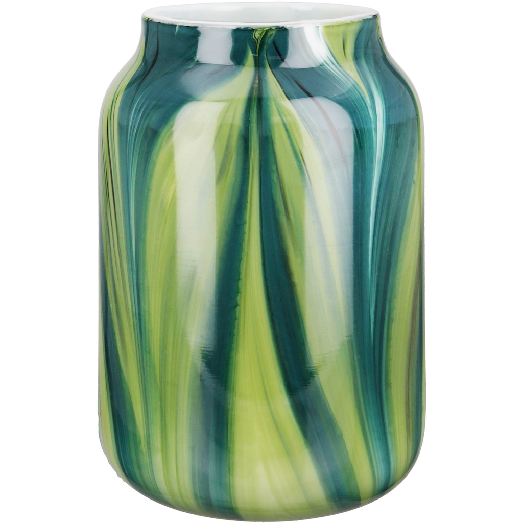 GILDE Tischvase »Verdo, Höhe ca. 23,5 cm«, (1 St.), dekorative Vase aus Glas, Blumenvase