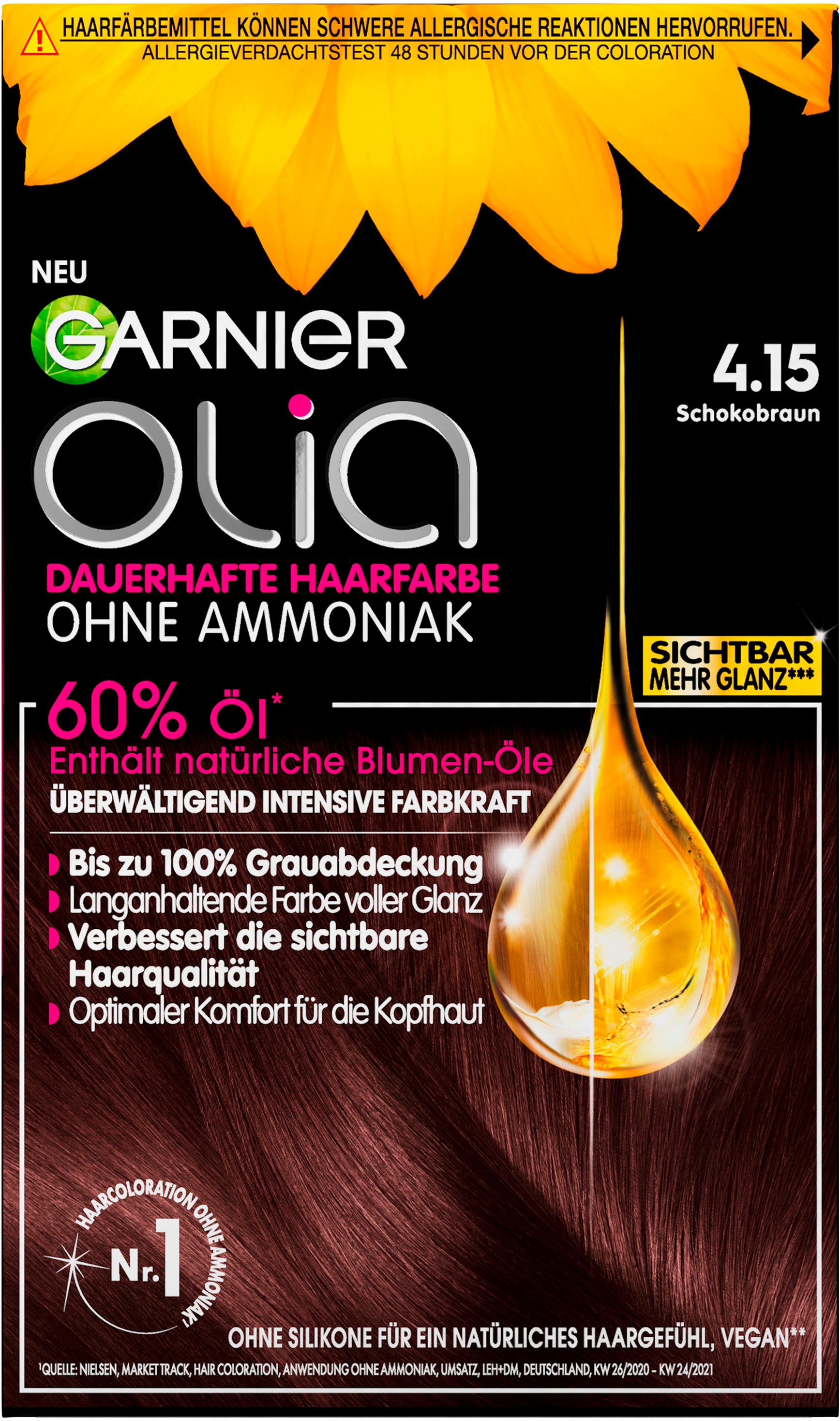 GARNIER Coloration »Garnier Olia dauerhafte Haarfarbe«, (Set, 3 tlg.), mit pflegender Formel