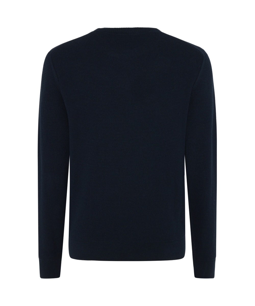 Pierre Cardin Rundhalspullover mit Waffelstruktur- Muster