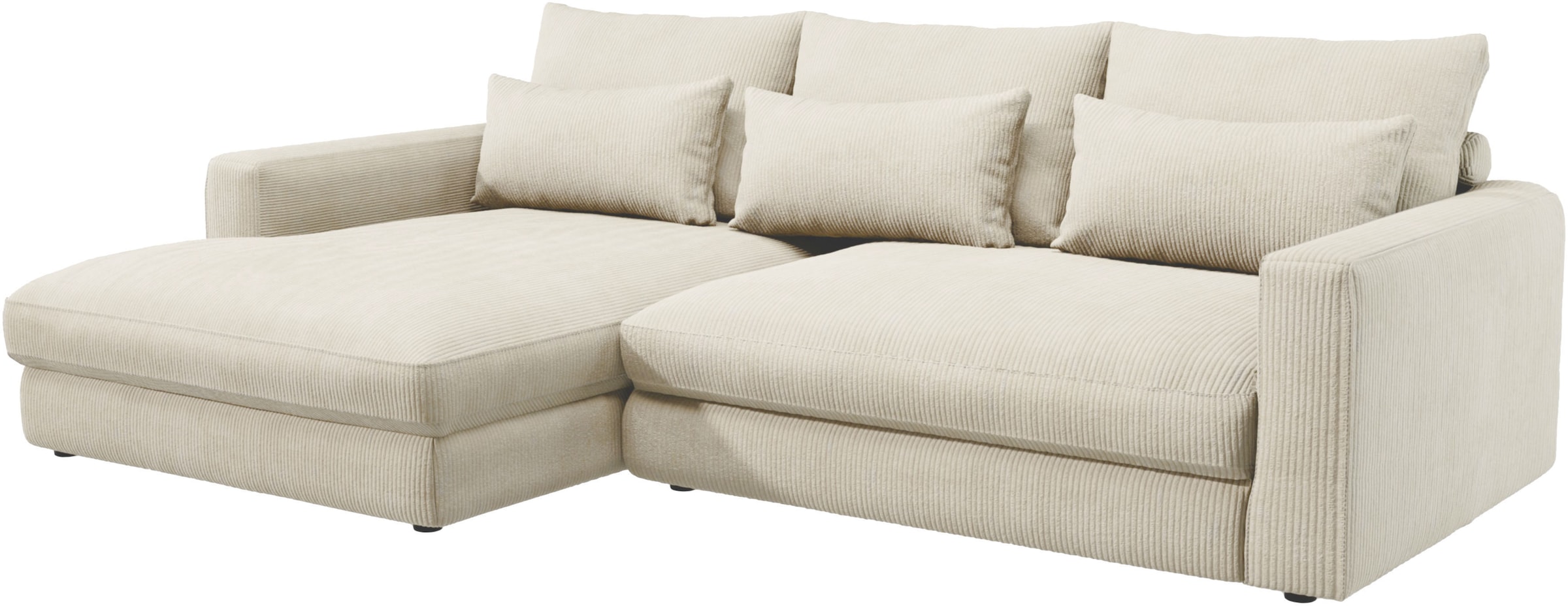 Home affaire Ecksofa »Darwin, viele Kissen, extra tiefe Sitzfläche, 271/89/171 (B(H/T)«, gemütlich und weich, L-Form, mit extra softem Sitzkomfort, Cord