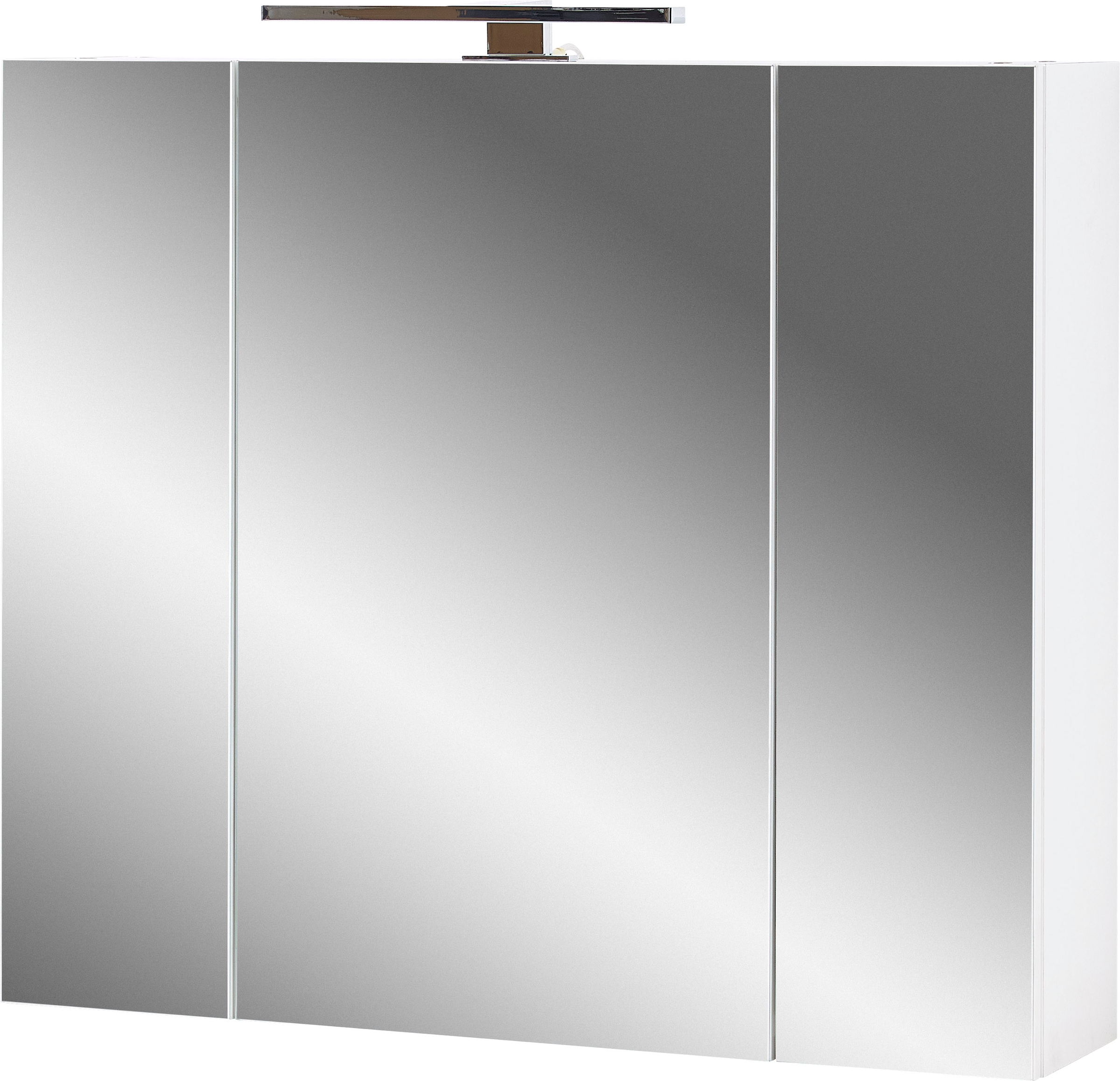 GERMANIA Badmöbel-Set »Torrance«, (3 St.), Waschbecken-Unterschrank, Spiegelschrank mit Beleuchtung und Kommode