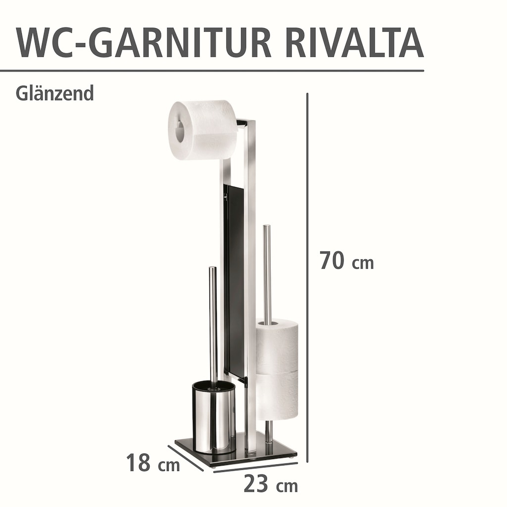 WENKO WC-Garnitur »Rivalta«, aus Edelstahl