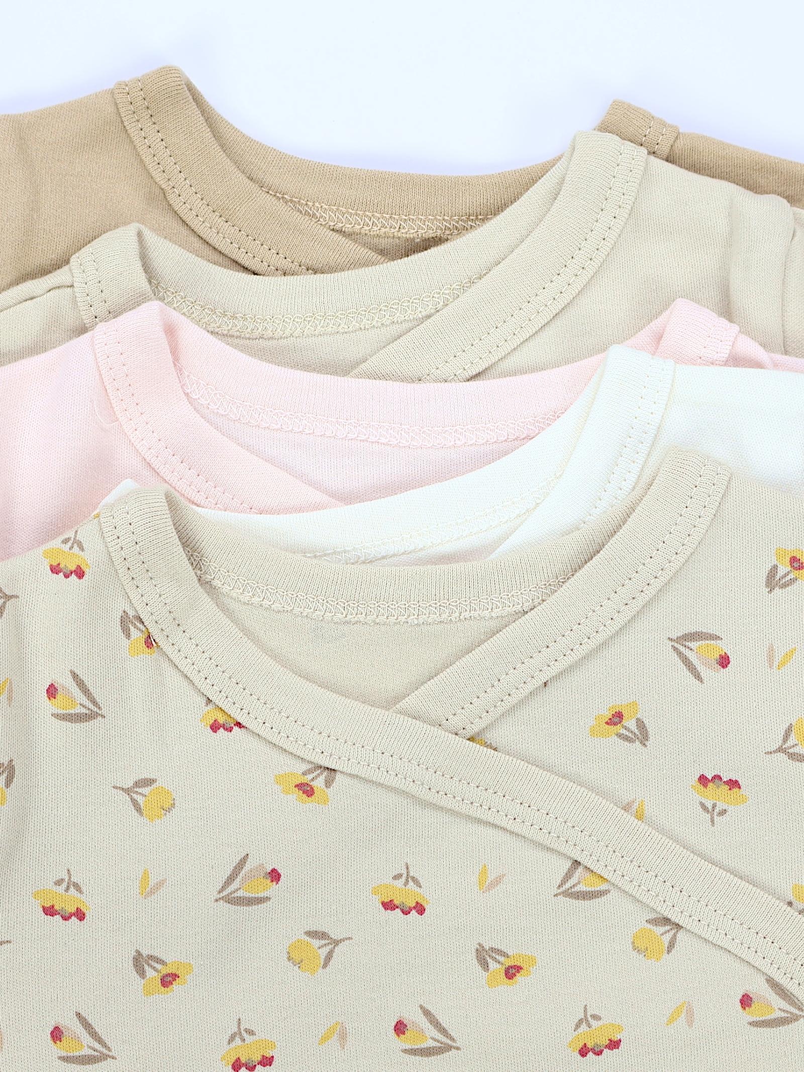 TupTam Wickelshirt »Wickelshirt Baby Mädchen Langarm Wickelshirt 5er Set«