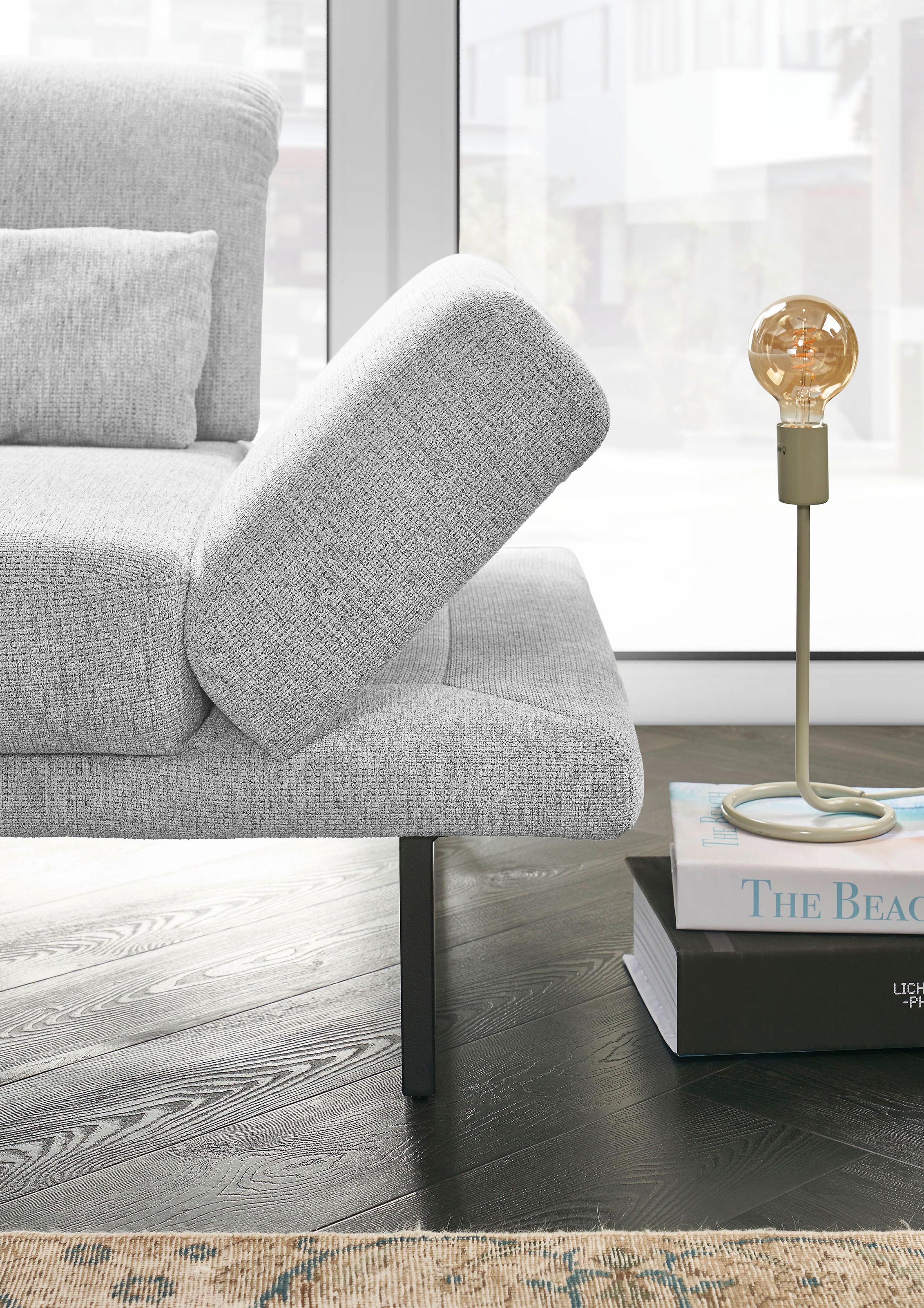 3C Candy 3-Sitzer »Mallow Designsofa mit Komfortfunktionen, modern und bequem,« Verstellbare Armlehne und Kopfteil, manuelle Sitztiefenverstellung