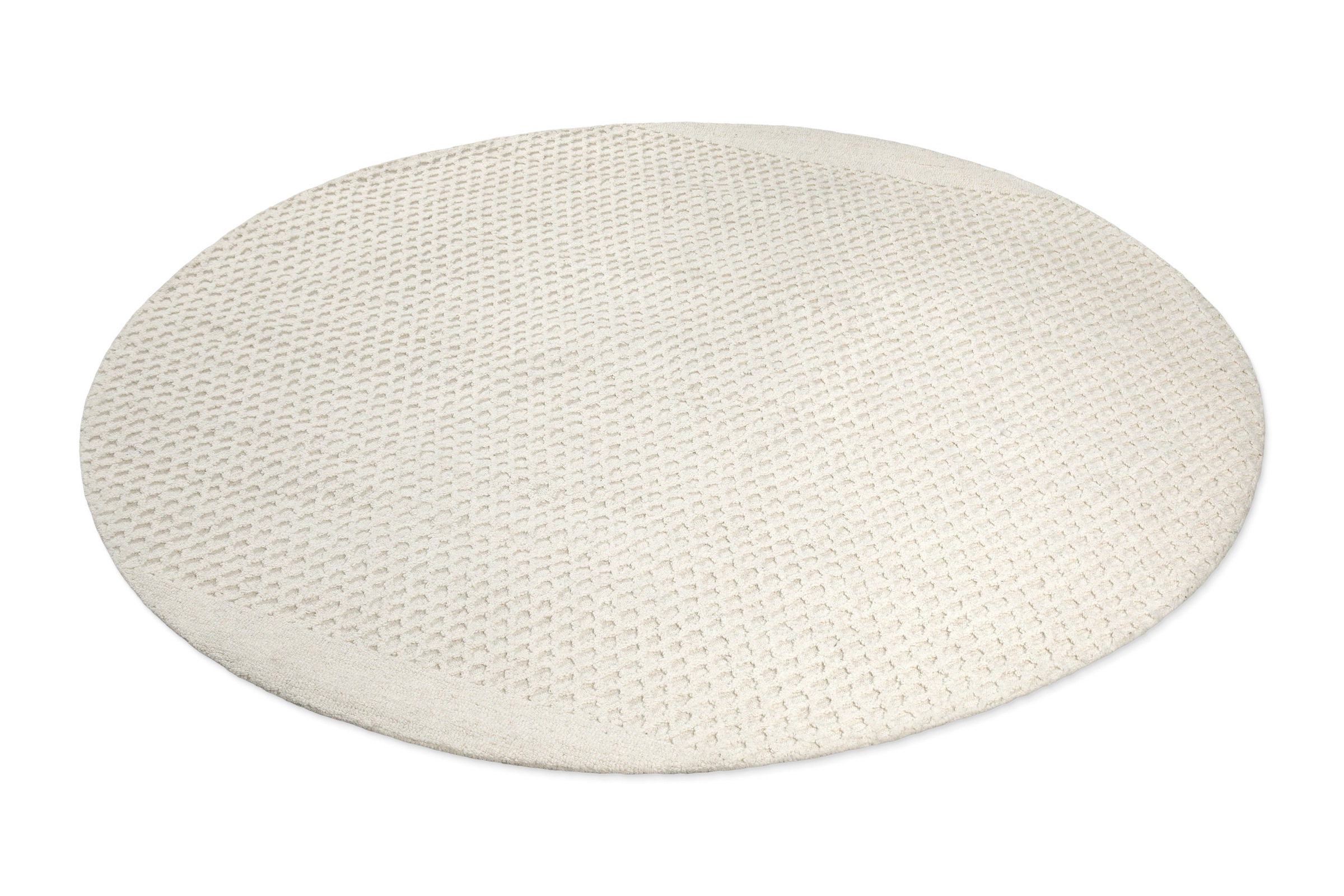 Wecon home Wollteppich »Hamptons THIRTYEIGHT«, rund, 11 mm Höhe, Schurwolle, Kurzflor, Wohn- & Schlafzimmer, elegant, Waben-Muster