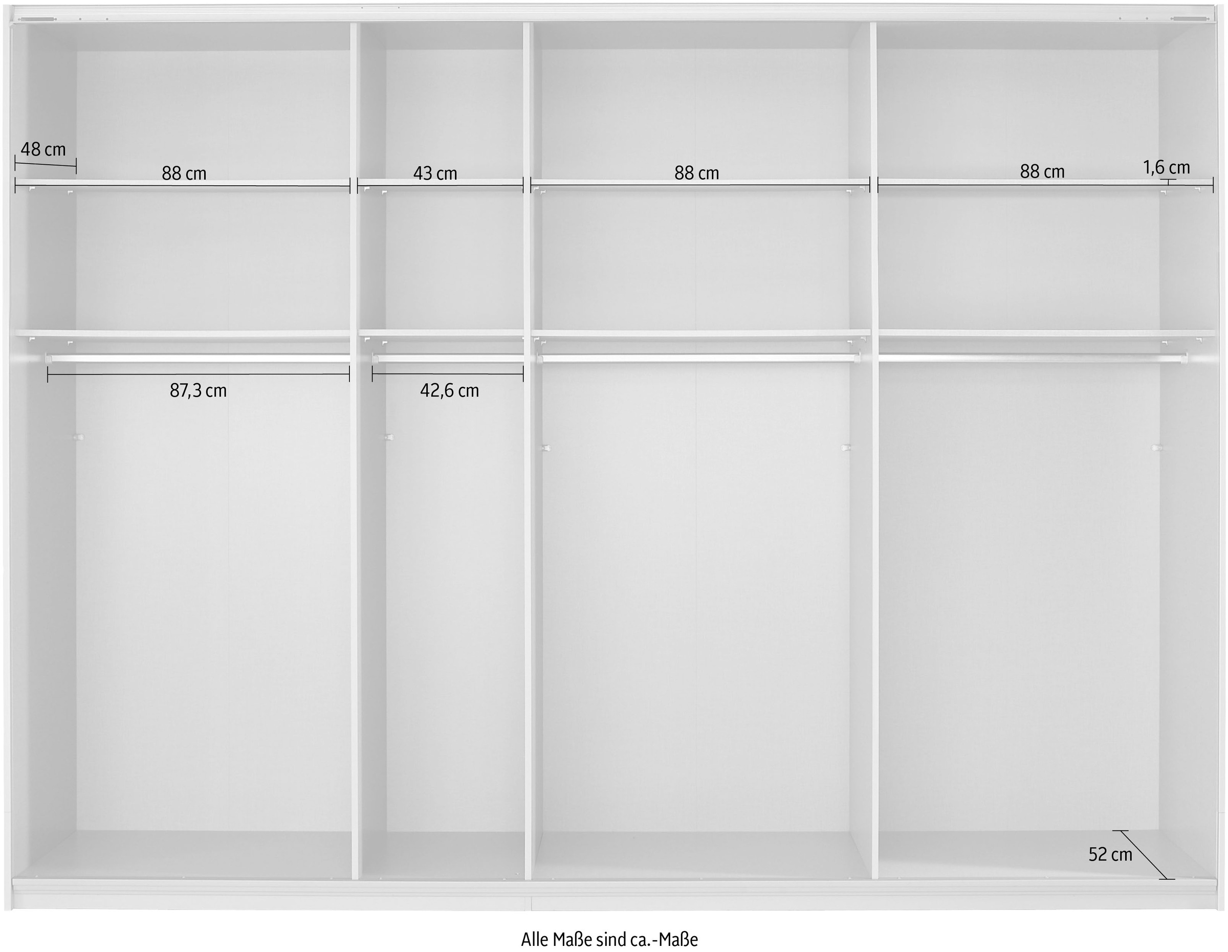 rauch Schwebetürenschrank »Kleiderschrank Schrank Garderobe Wäscheschrank Ankleide ORACLE«, (Breiten 203/271/315/360 cm Höhen 210/229 cm), mit Spiegelfront