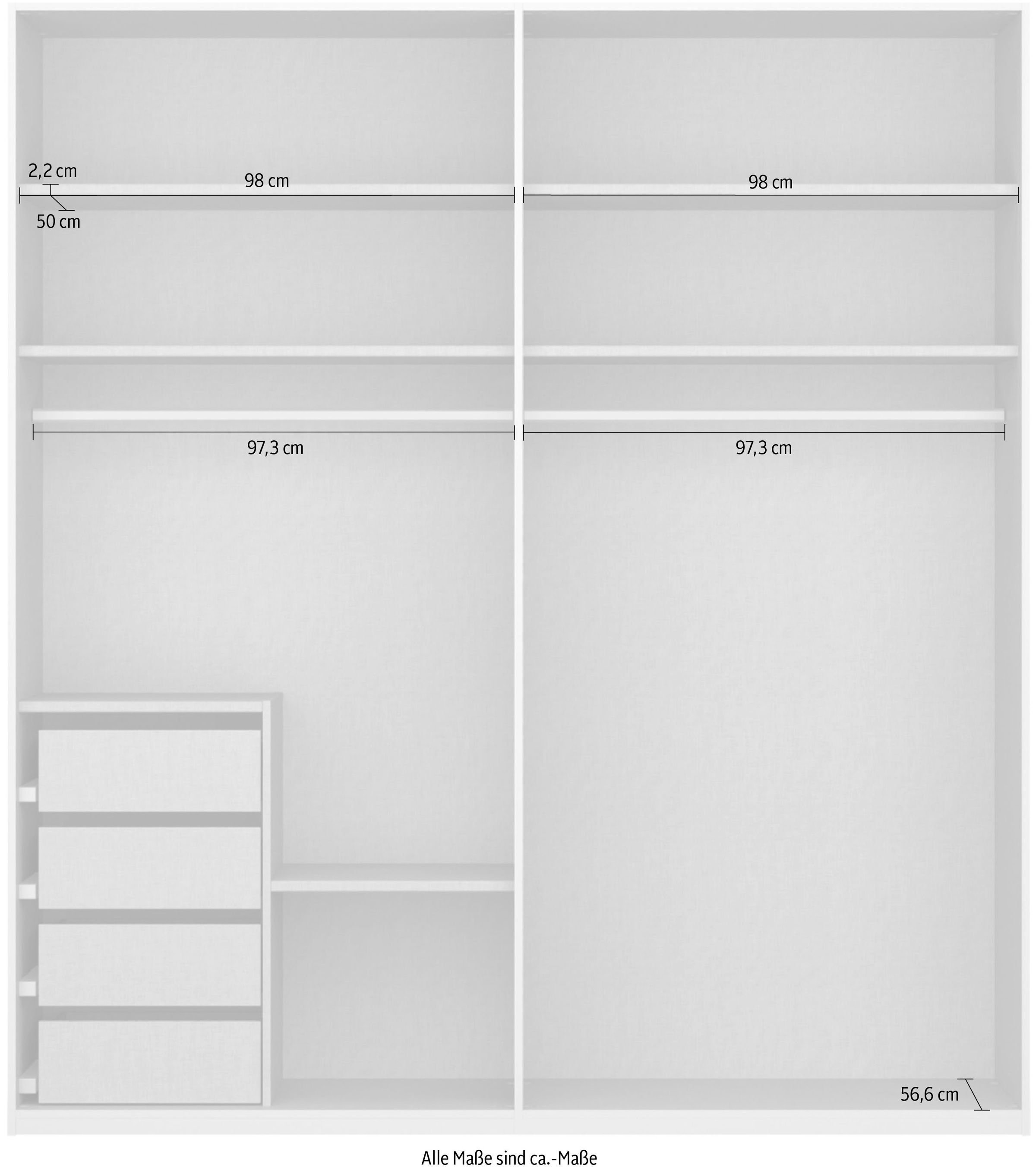 rauch Drehtürenschrank »Skat Meridian«, inkl. Innenspiegel und 4 Innenschubladen