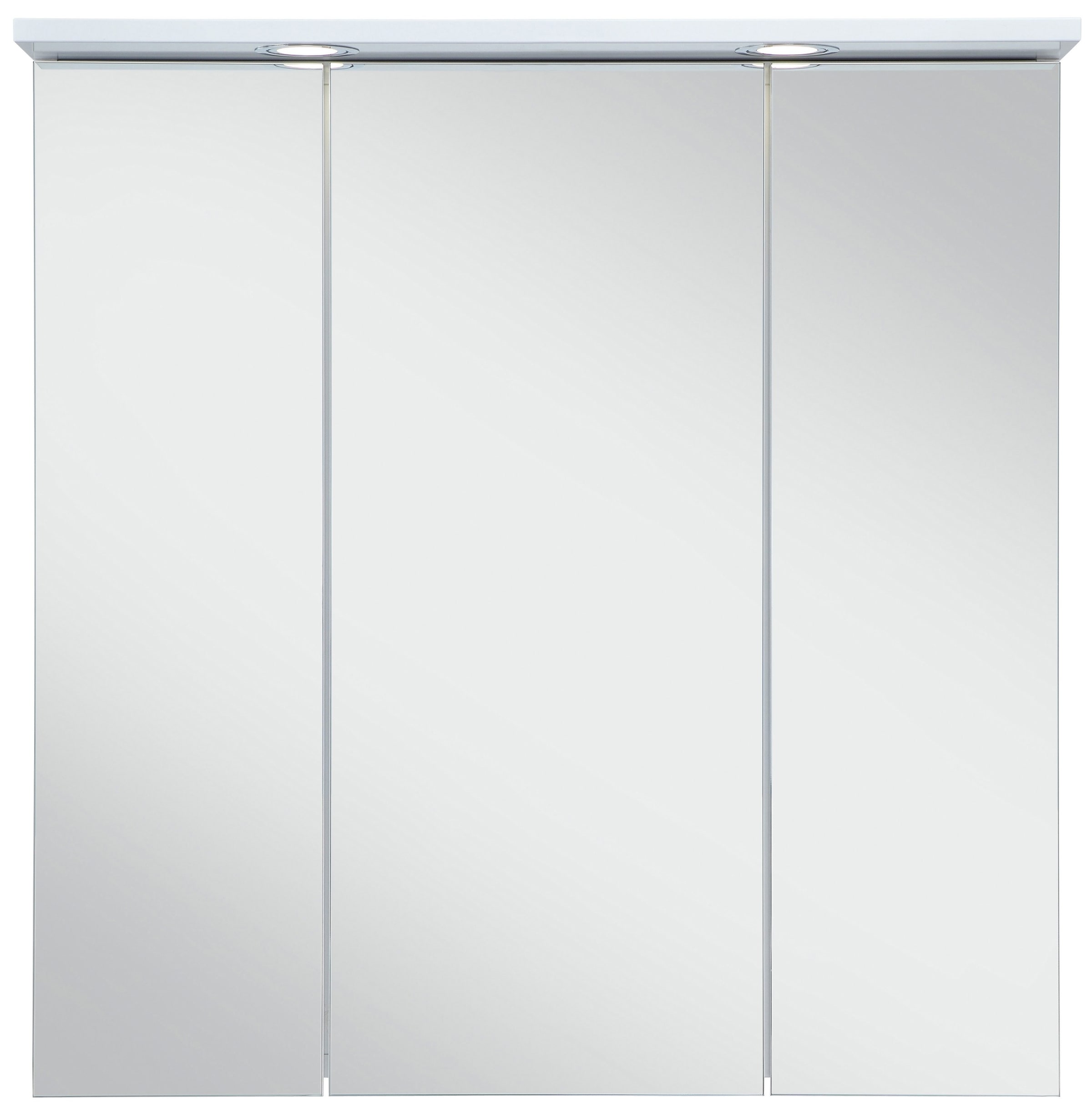 Schildmeyer Spiegelschrank »SPS 700.1 Spot made in Germany«, Breite 70 cm, 3-türig, 2 LED-Einbaustrahler, Schalter-/Steckdosenbox