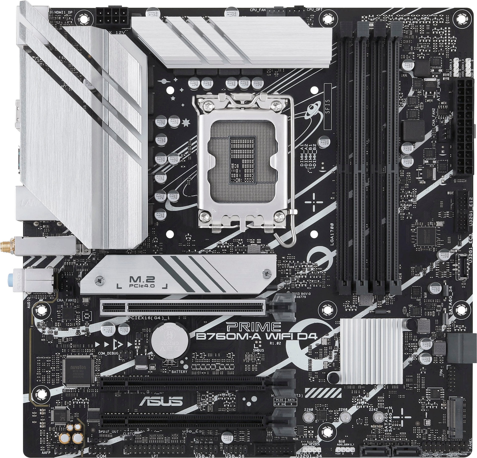 Mainboard »PRIME B760M-A WIFI D4«, Intel B760, mATX, DDR4 Speicher, PCIe 4.0, 2x M.2,...