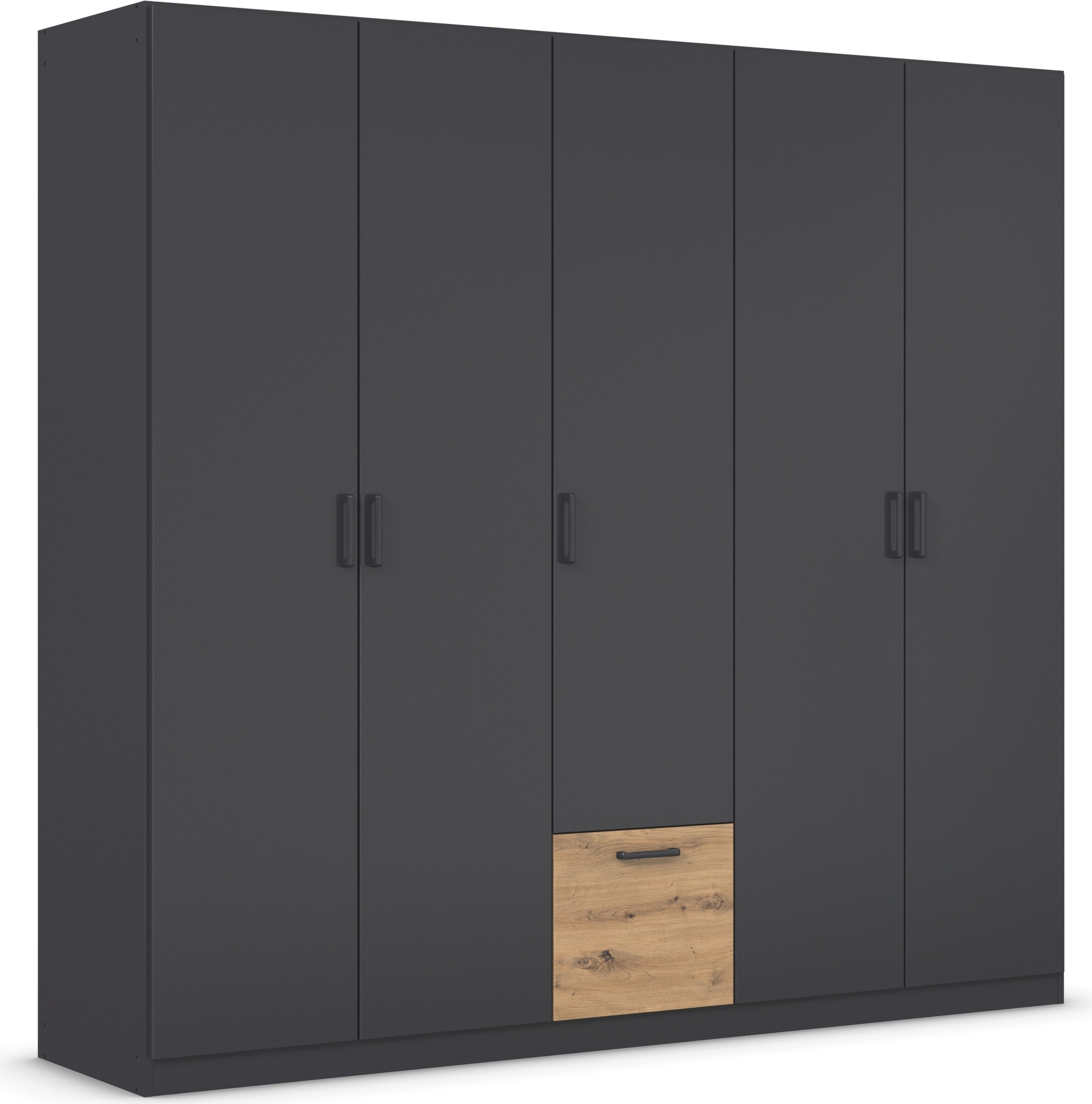 rauch Drehtürenschrank »Kleiderschrank Schrank Garderobe Wäscheschrank BARI«, mit Schubasten mittig, moderner Griff in Graumetallic MADE IN GERMANY