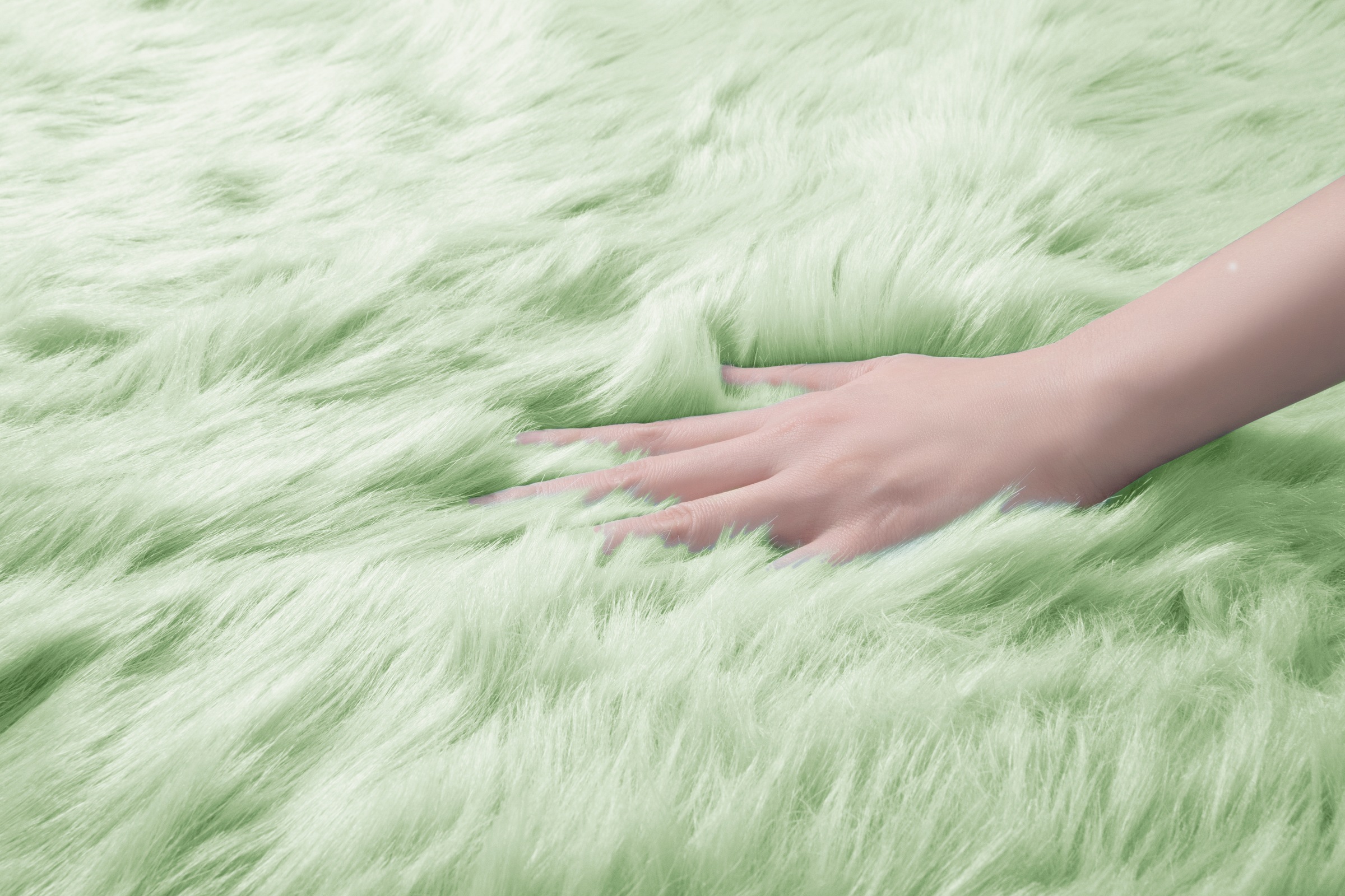my home Hochflor-Teppich »Valeria Fellteppich kuschelig«, fellförmig, 60 mm Höhe, Kunstfell, Fellform, weiche Teppiche, Schlafzimmer, Wohnzimmer