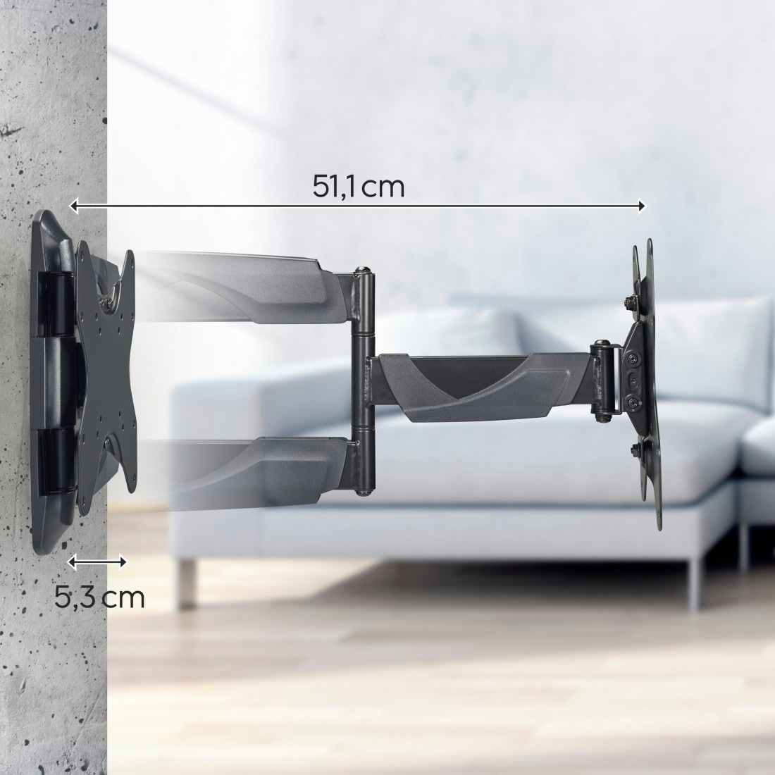 Hama TV-Wandhalterung »Halterung, schwenkbar, neigbar, ausziehbar von 48 - 122 (19" - 48")« bis 122 cm Zoll max. 35 kg