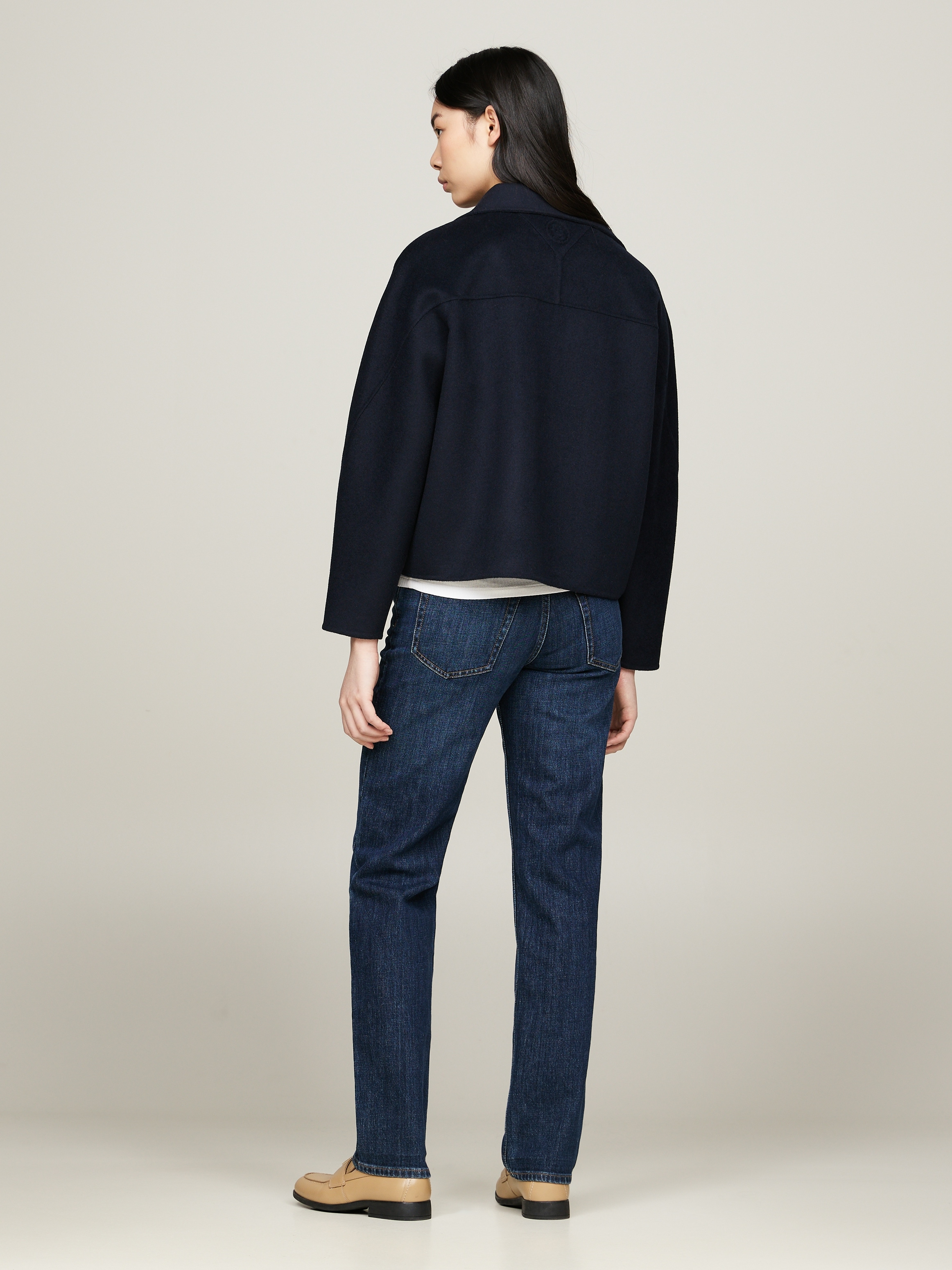 Tommy Hilfiger Outdoorjacke »DF WOOL BLEND FUNNEL JACKET«, mit hochschließendem Kragen
