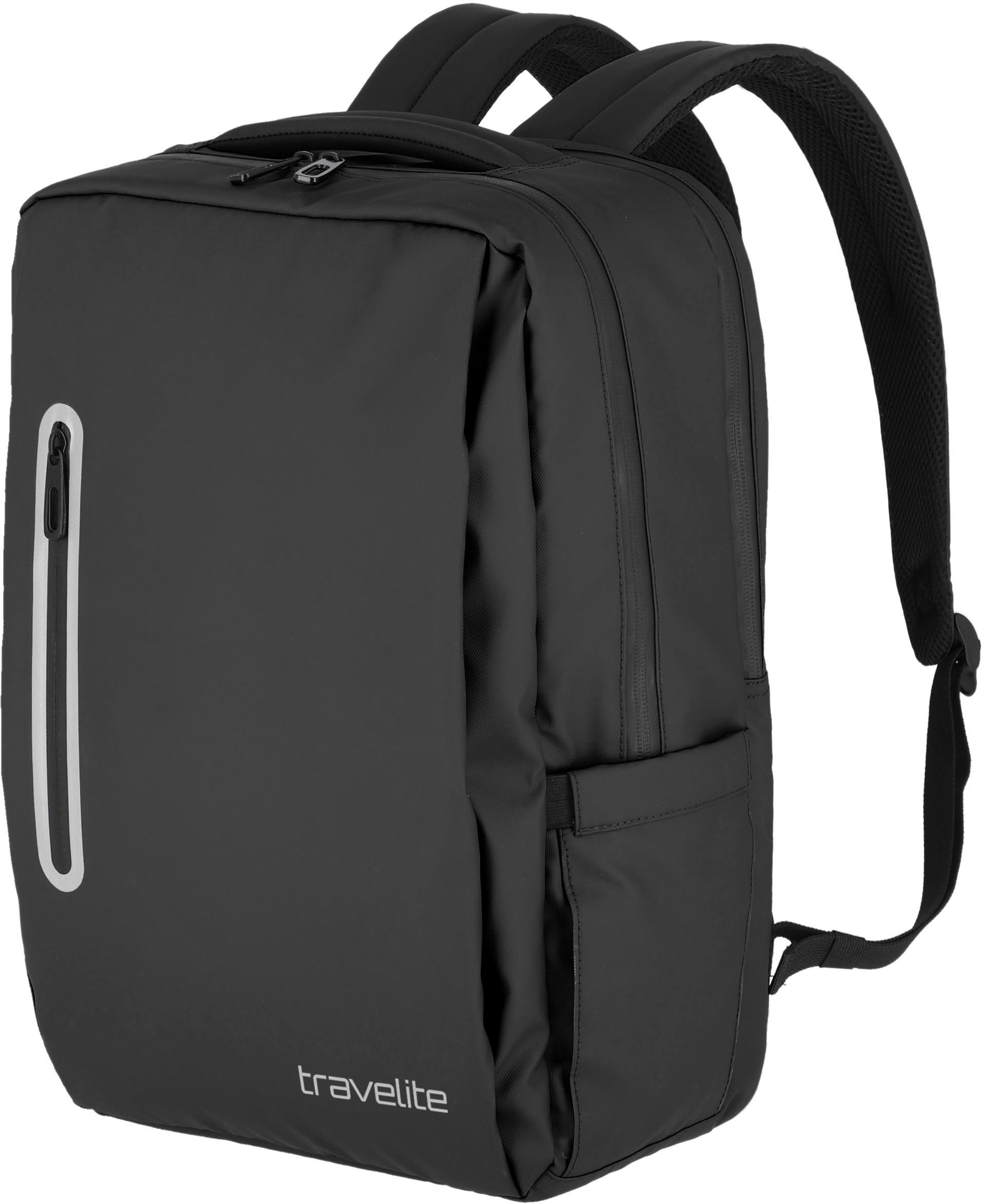 travelite Rucksack »Basics Boxy, 43 cm«, Arbeitsrucksack Schulrucksack Freizeitrucksack mit 15-Zoll Laptopfach