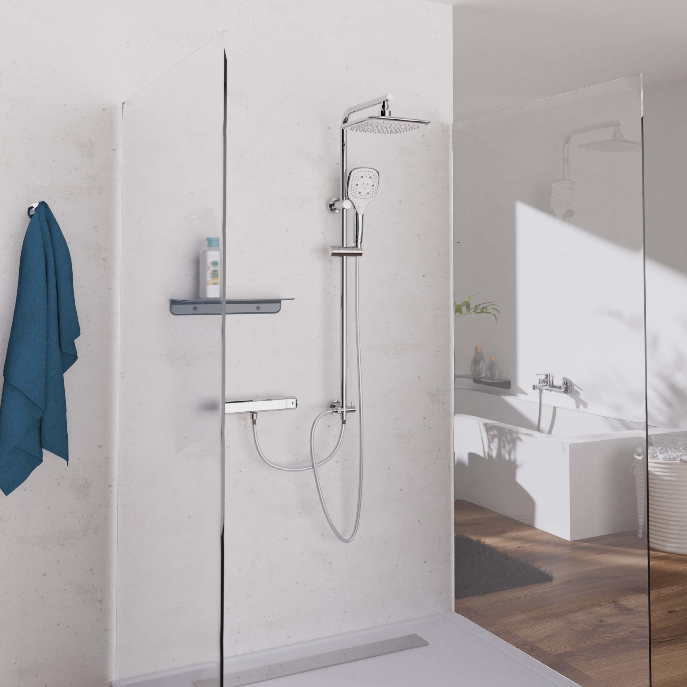 Schütte Duschsystem »MADEIRA« Überkopfbrause-Set, Regendusche, Wellness, Komplett-Set