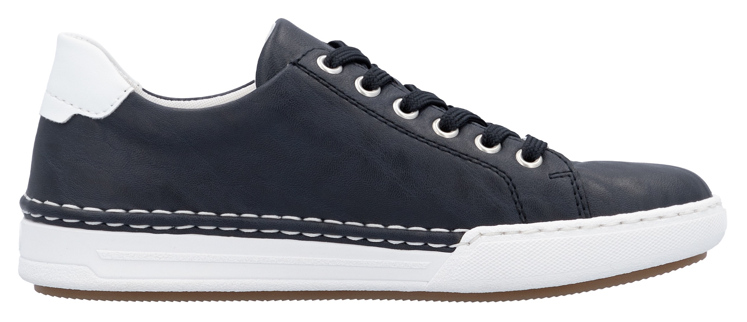 Rieker Plateausneaker, Schnürschuh, Halbschuh, Freizeitschuh mit weißer Rahmennaht