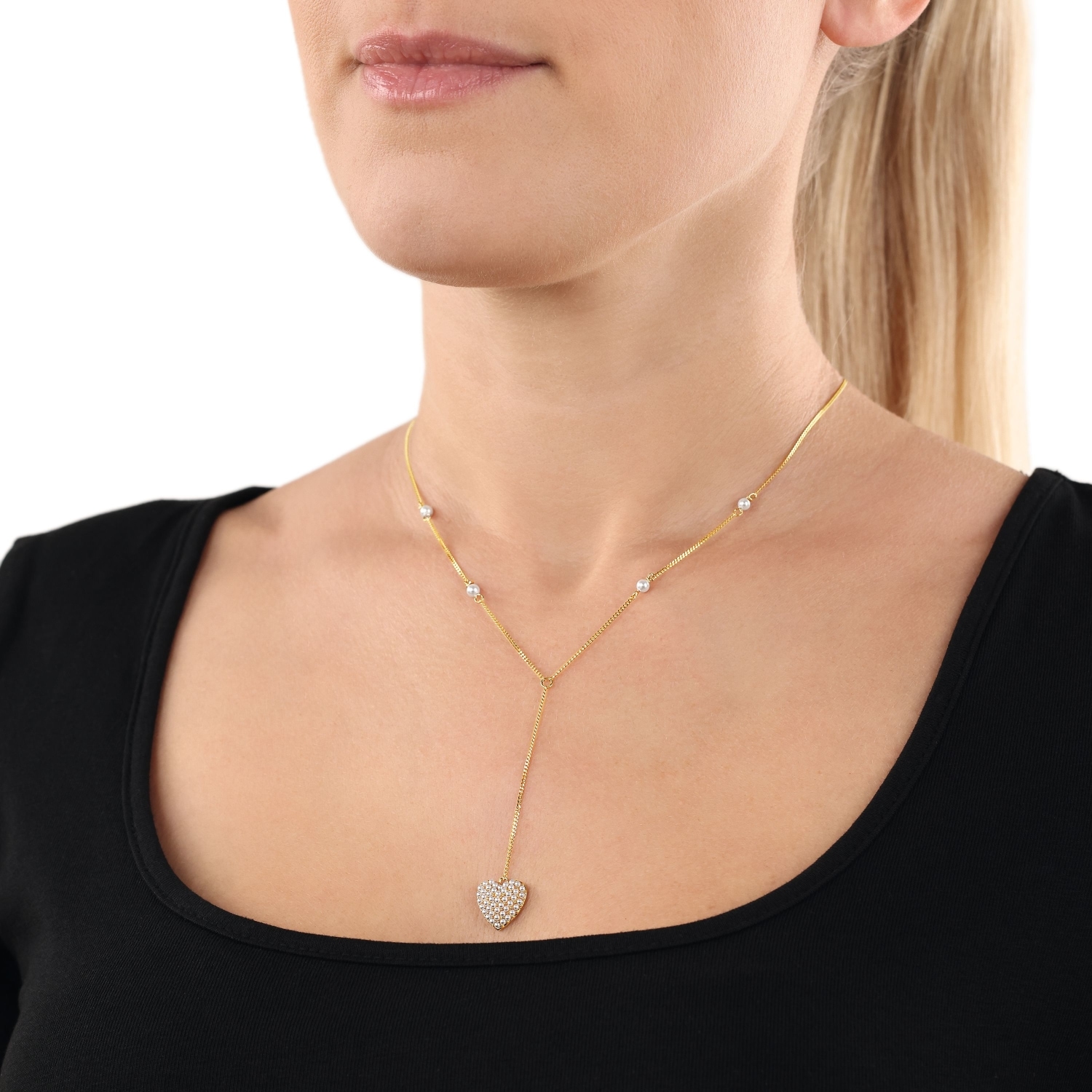 Amor Kette mit Anhänger »Herz, 2038075«, mit Glasperle