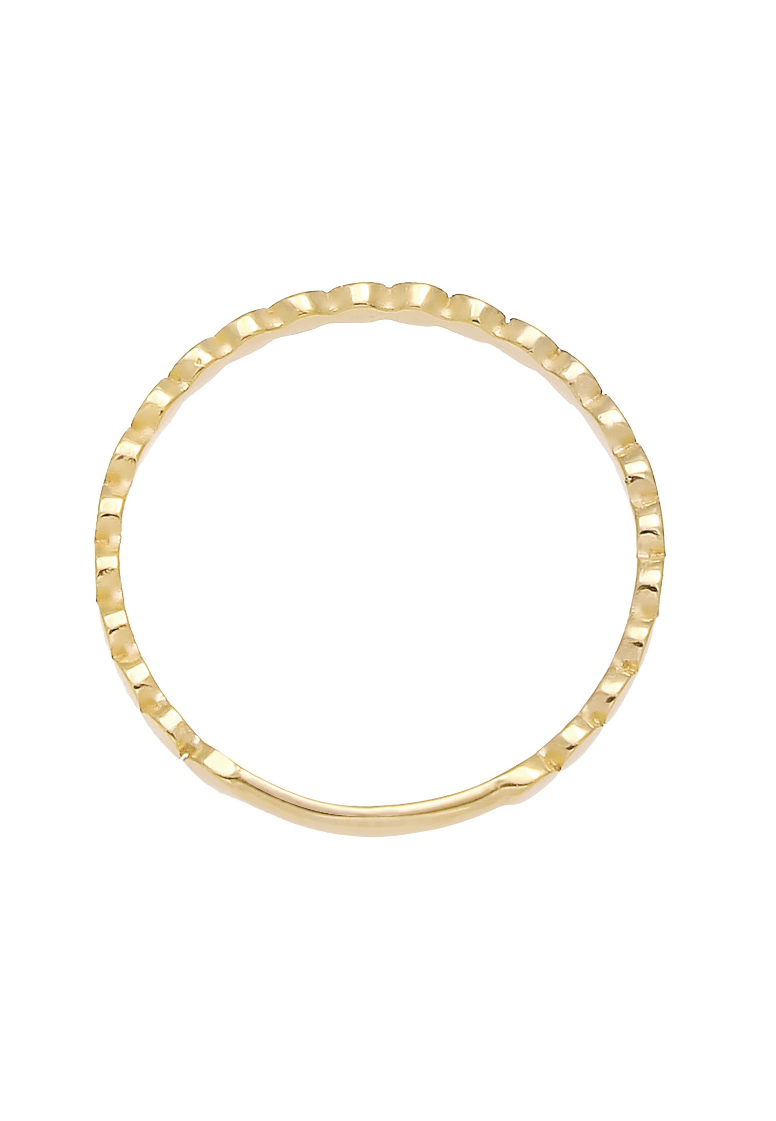 Elli Premium Silberring »Ring Plättchen Rund Stapelring Geo Basic 375 Gelbgold«