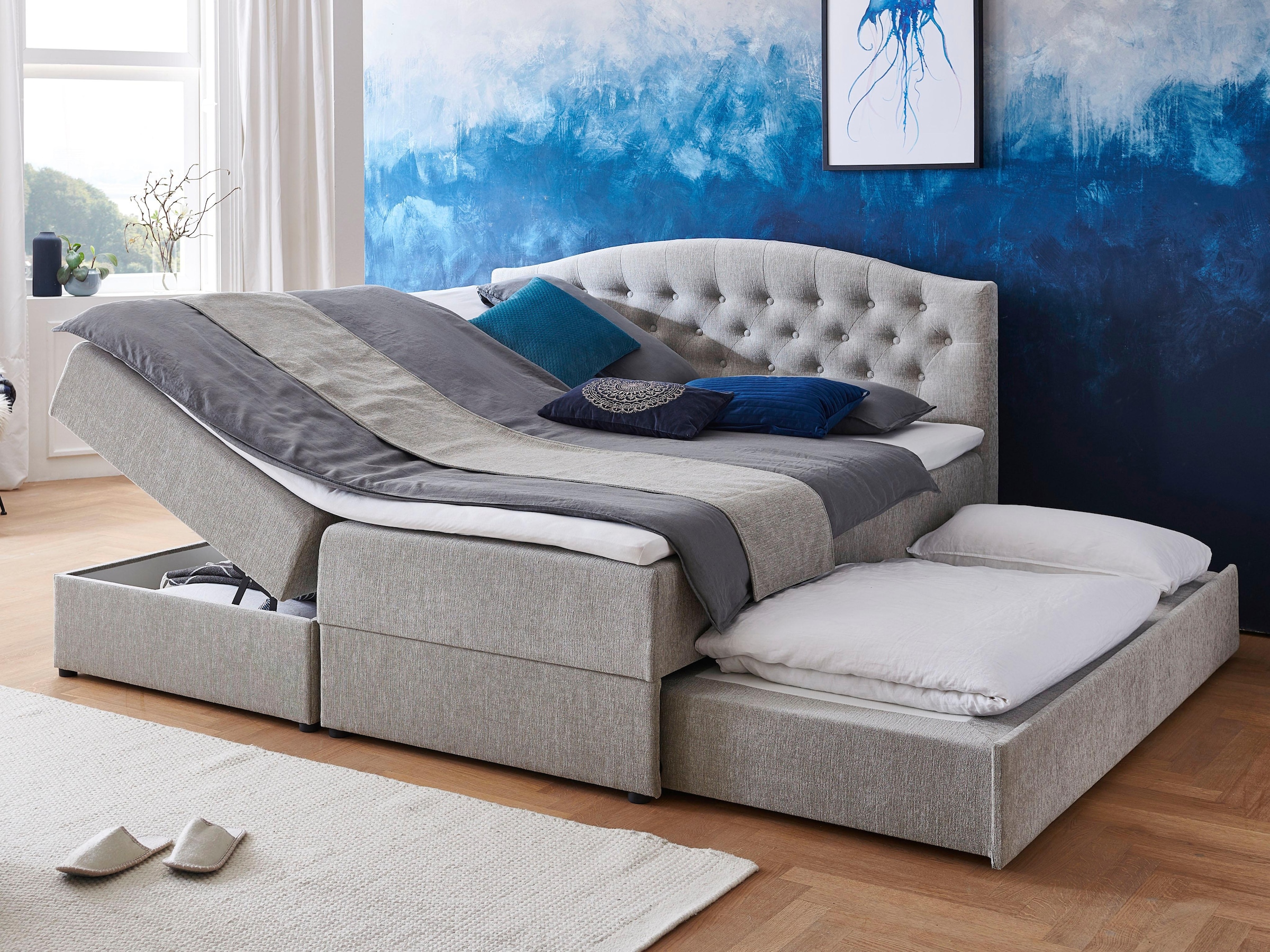 Boxspringbett »Lotte«, mit Topper, Bettkasten und Gästebett