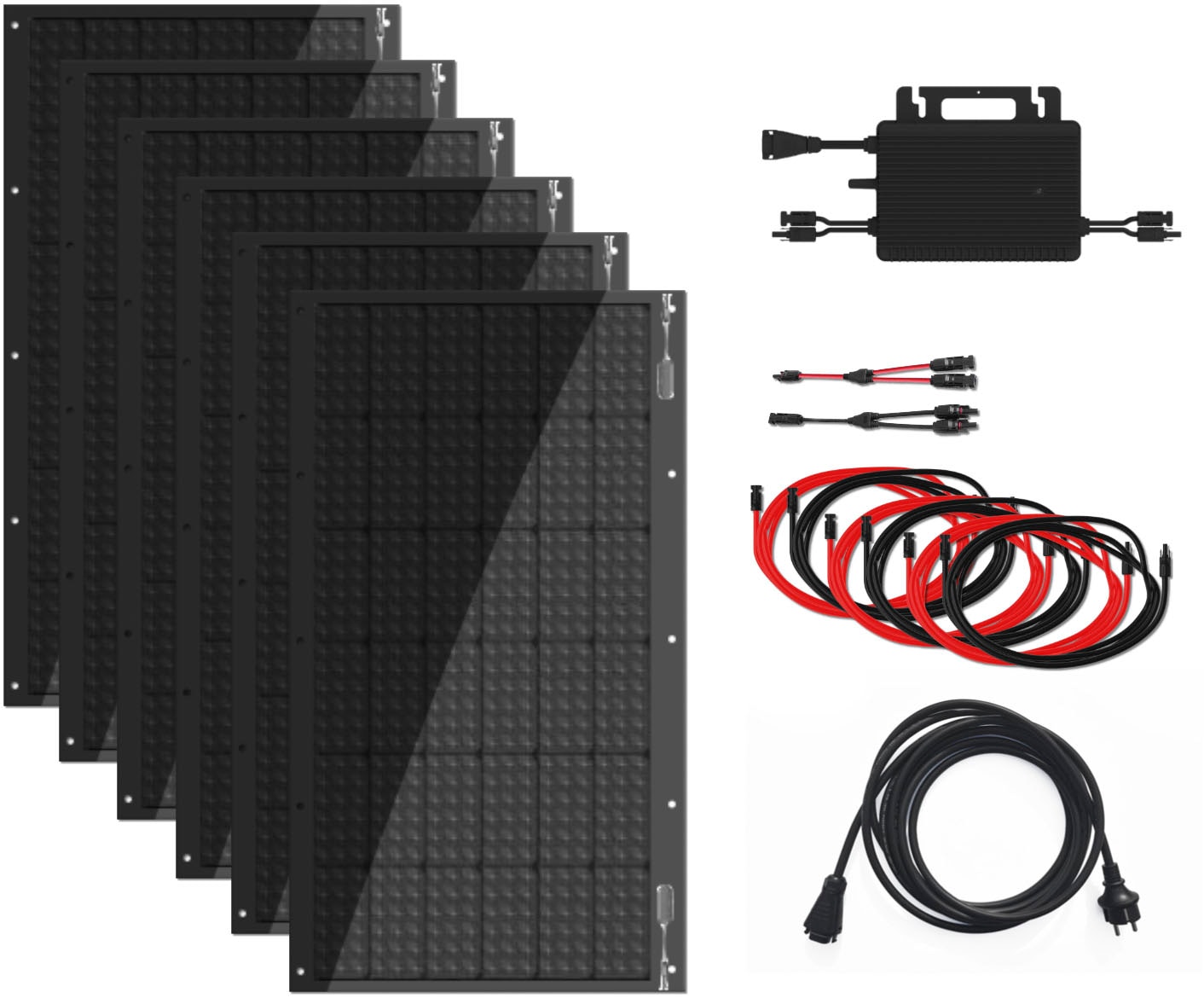 Technaxx Balkonkraftwerk »Flexibles Solar Balkonkraftwerk 600W WiFi TX-270«, Montage auf Balkon, Zaun, Geländer u.a.