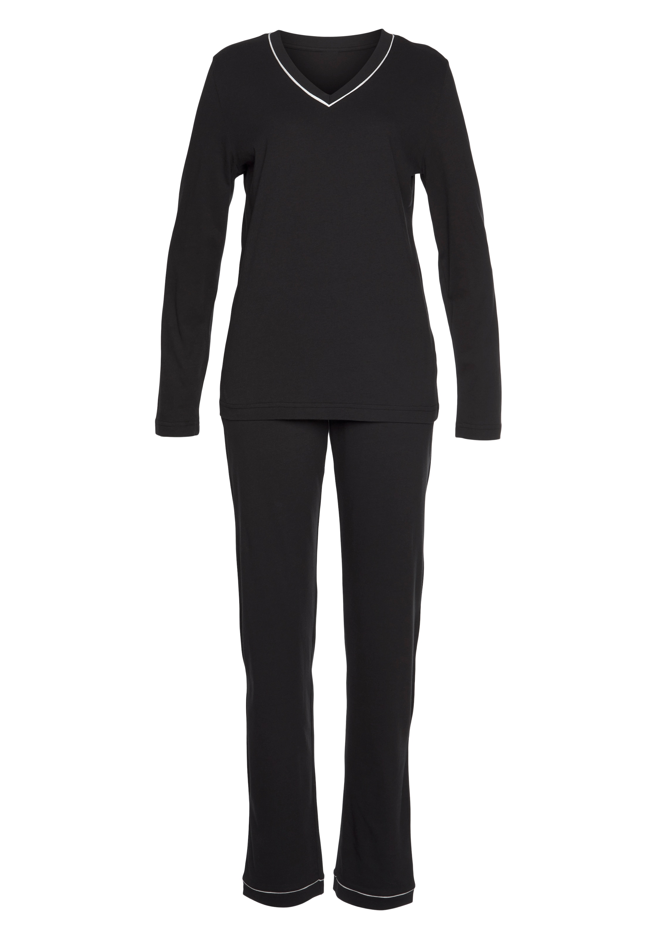 Vivance Dreams Pyjama 2-teilig, 2 tlg. mit Kontrastpaspel-Details