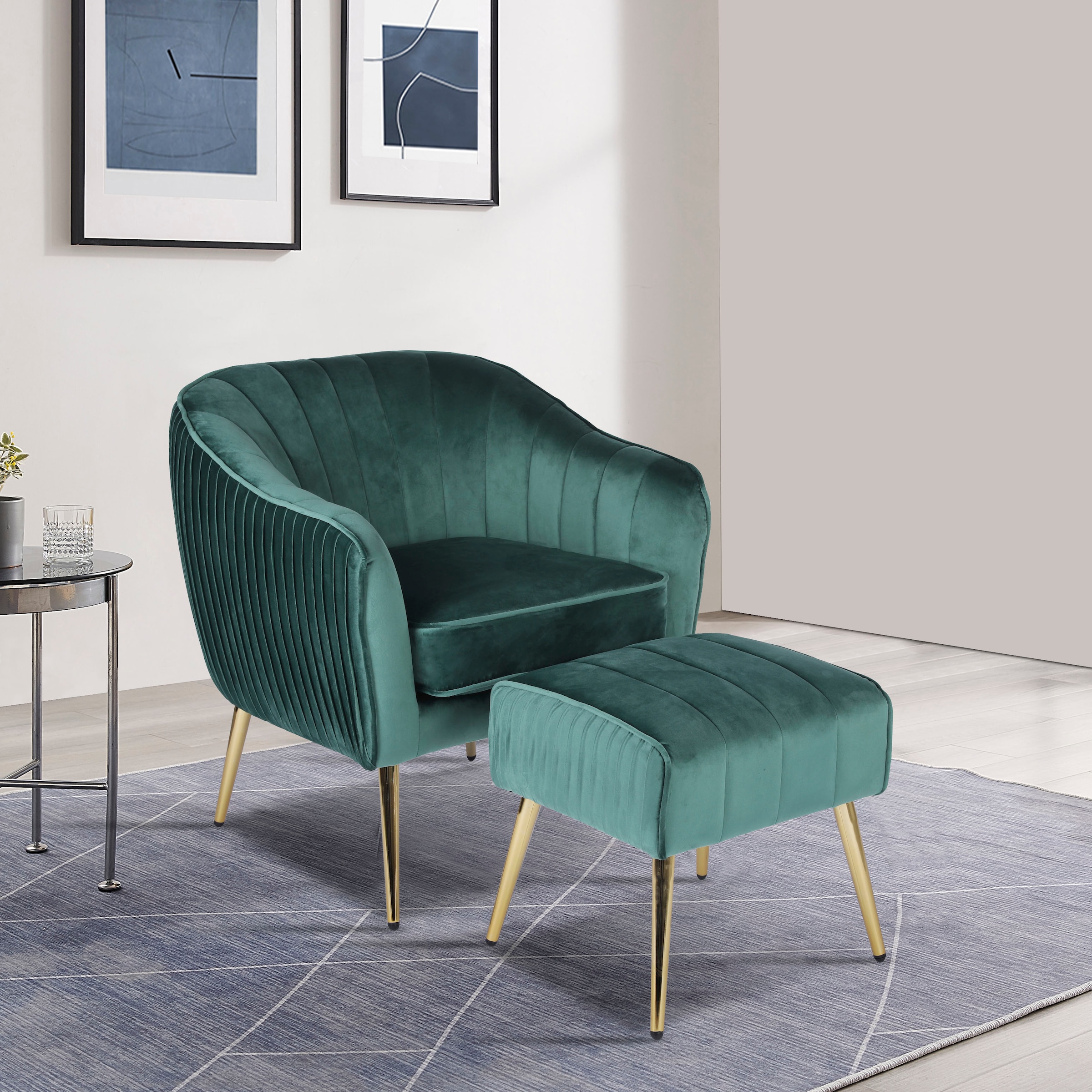 INOSIGN Loungesessel »ARROLL mit Hocker«, Cocktailsessel, Relaxsessel, Einzelsessel und Hocker bequem gepolstert