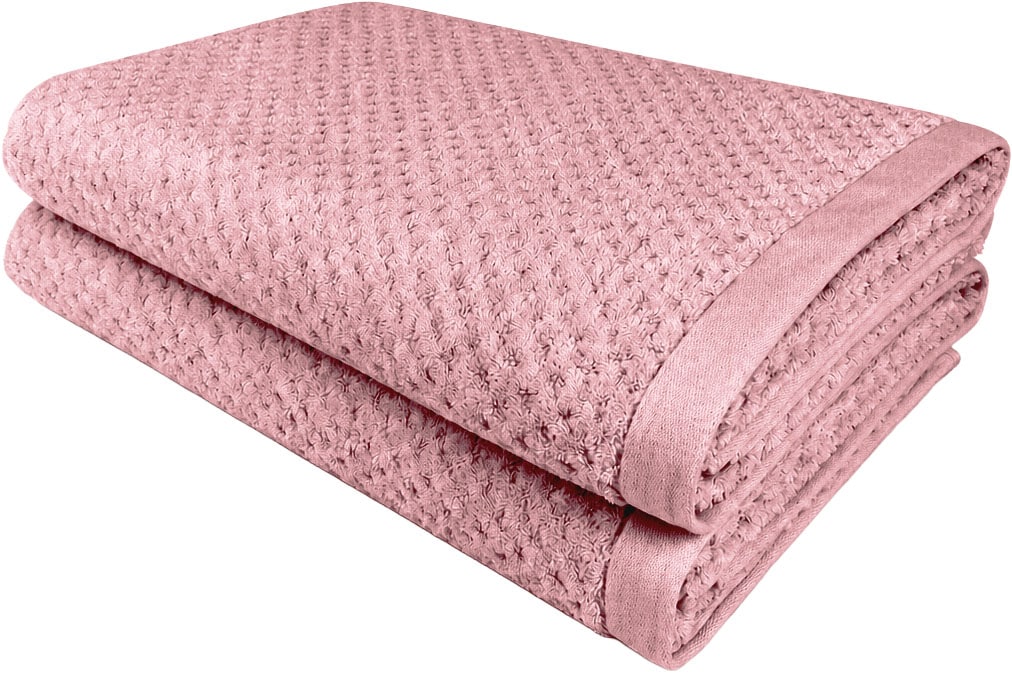 OTTO home Saunatuch »Corrin, 2 Premium Saunatücher, 500 gr/m², 90x180cm« 100% Baumwolle, mit Struktur, weich, 5 Jahre Garantie