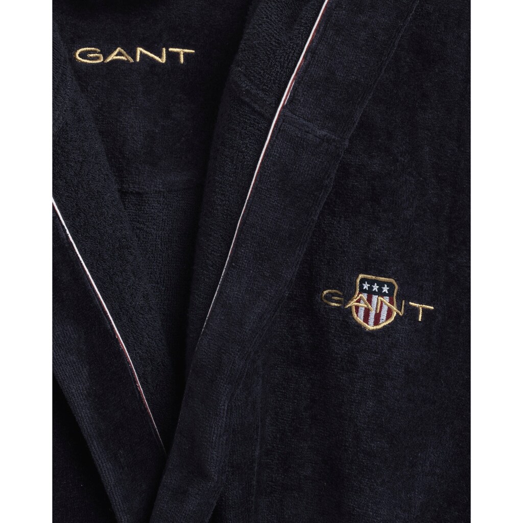 Gant Footwear Unisex-Bademantel »Archive Shield Robe«, (1 St.), für Damen & Herren, mit Kapuze, in zeitlosen Unifarben