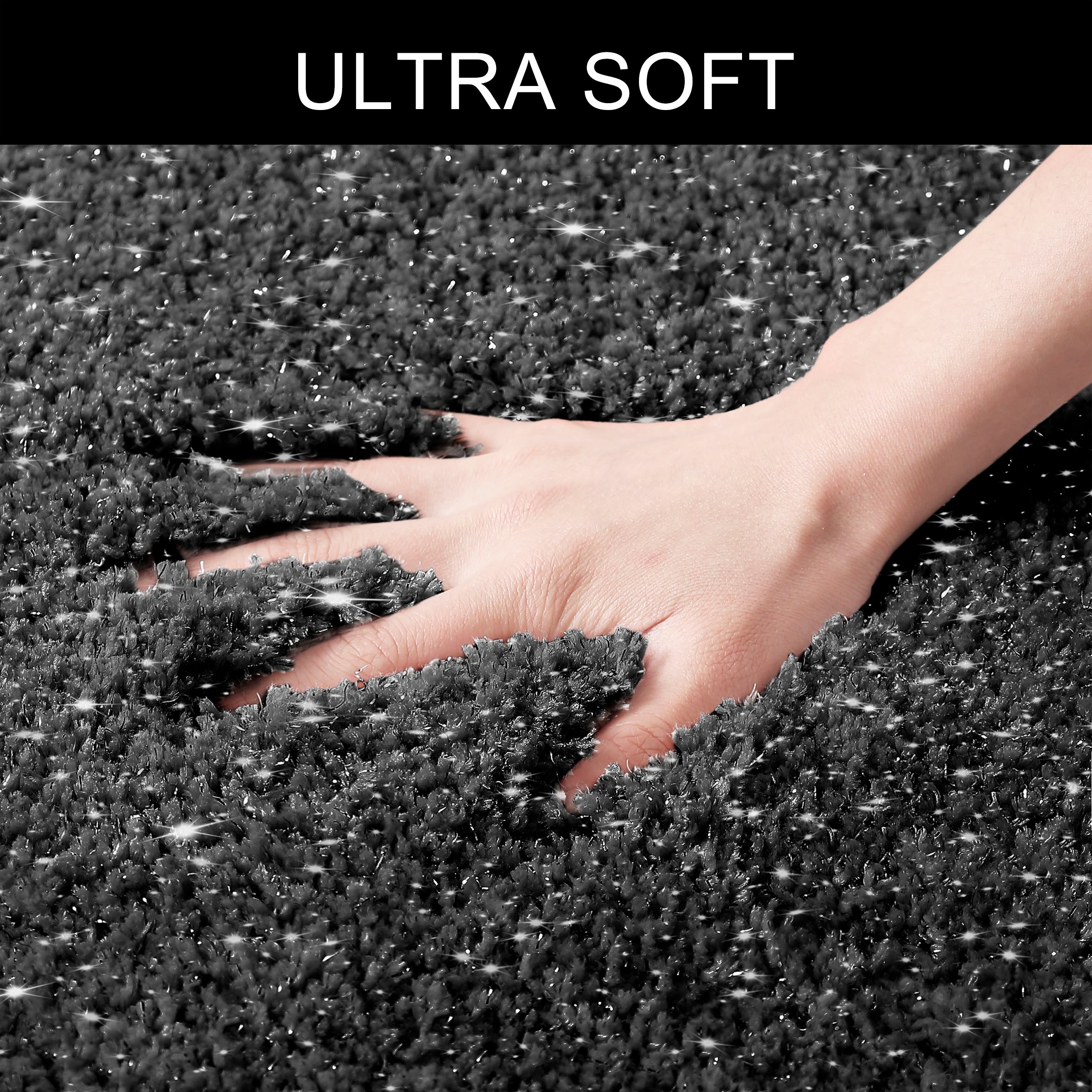 my home Badematte »Glitzer, Badvorleger, Badezimmer Teppich«, rutschhemmend beschichtet, fußbodenheizungsgeeignet-schnell trocknend-strapazierfähig, Badteppich, Akzente durch Glitzer-Garn