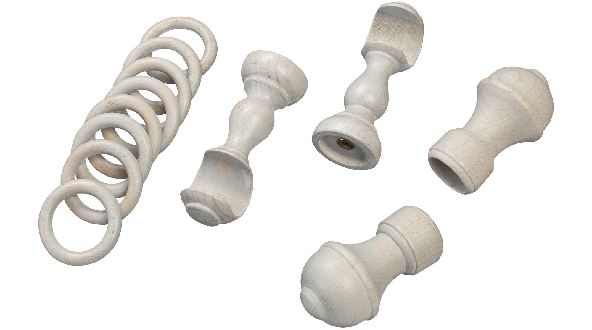 SN DECO GROUP Gardinenstange »Ares« 1 läufig-läufig Fixmaß 28 mm, Holz, verschiedene Längen und Farben, Komplettset