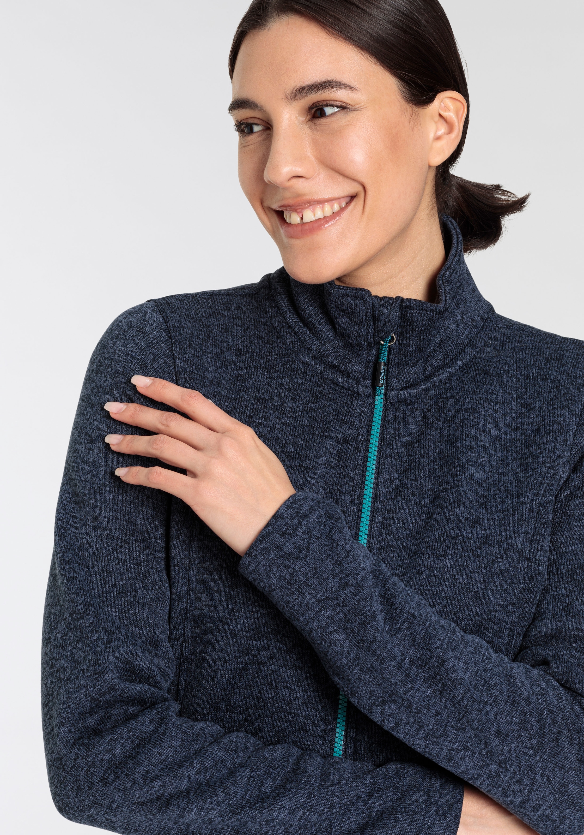 Killtec Strickfleecejacke, ohne Kapuze, mit Stehkragen