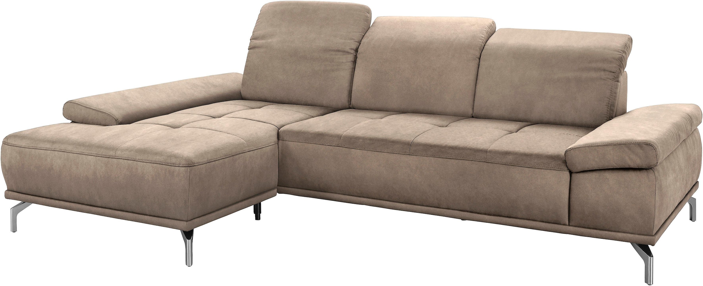 Places of Style Ecksofa »Caluna«, Inkl.Sitztiefenverstellung, wahlweise mit Kopf- und Armteilverstellung