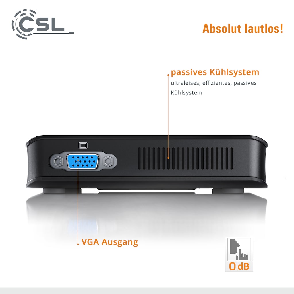 CSL Mini-PC »Narrow Box Ultra HD Compact v4 / Win 10«