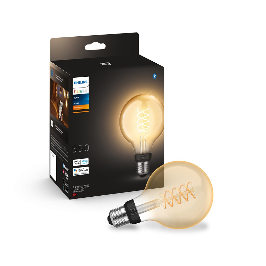 Philips Hue Smarte LED-Leuchte »E27 Filament G93 550lm«