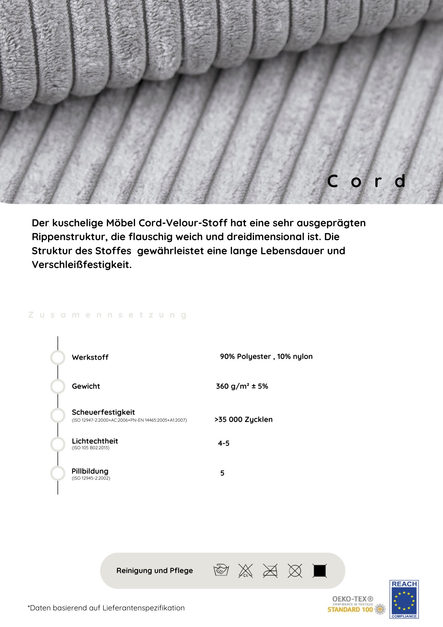 COLLECTION AB Ecksofa »Italia L-Form«, mit Bettfunktion und Bettkasten, in Cord-Samt Mix