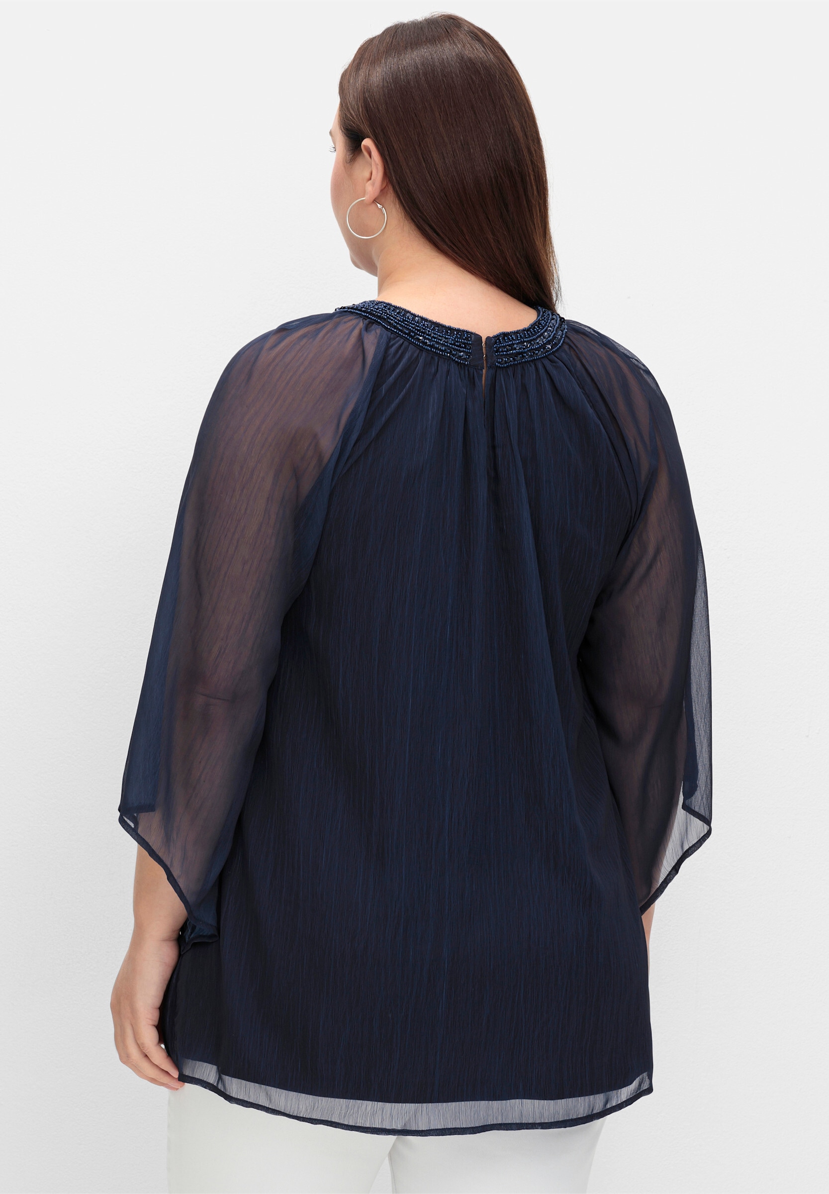 Sheego Longbluse »Tunika Tunika mit Schmuckausschnitt«